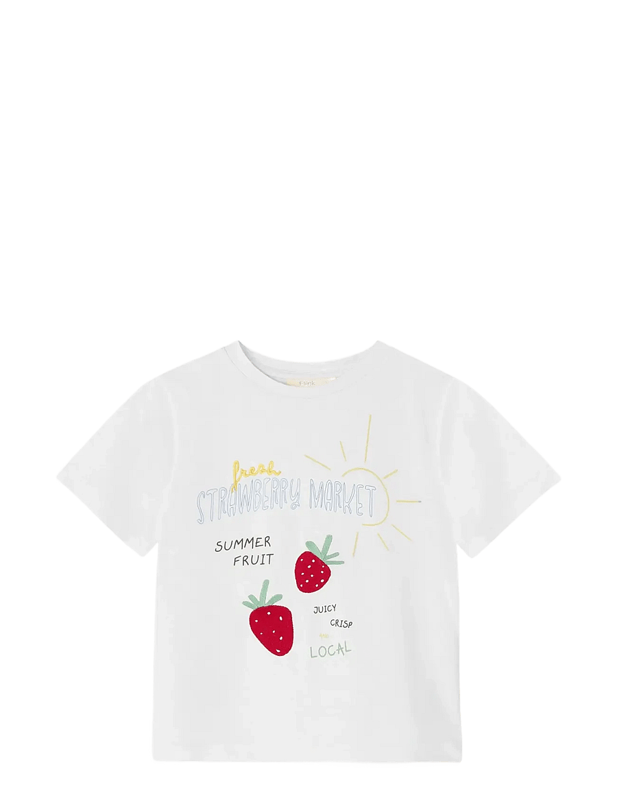 Fliink - SOMMER STRAWBERRY T-SHIRT - kortermede t-skjorter - white - 1