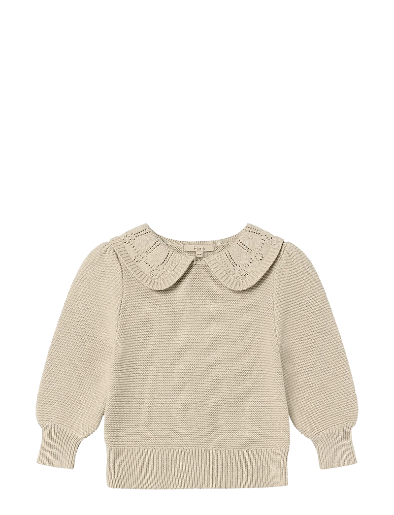 Fliink - JULIE LS KNIT BLOUSE - jumpers - cream - 0