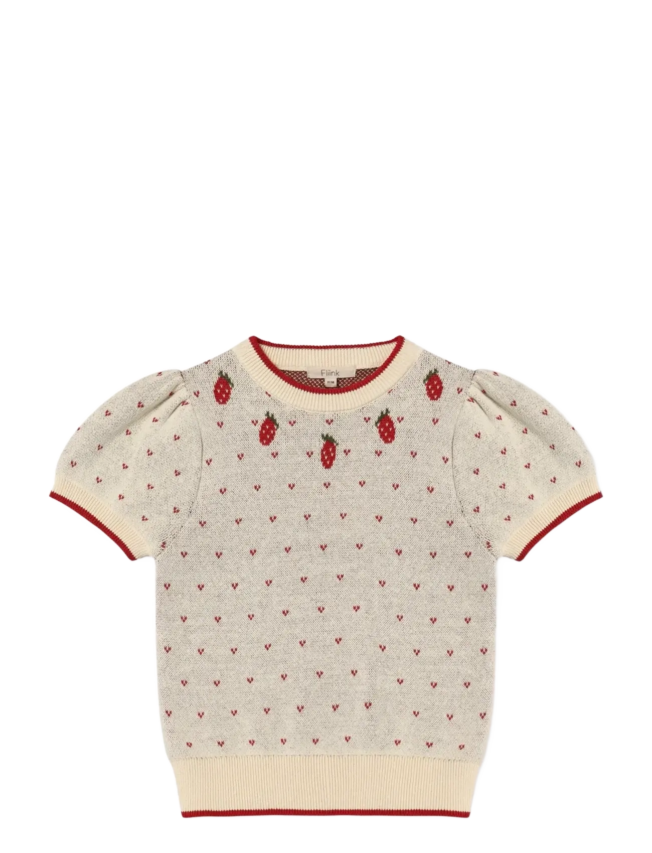 Fliink BOLETTE SS BLOUSE - Frugtprint - CREAM / cream