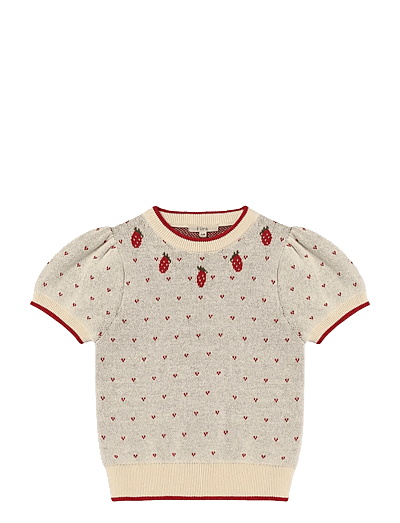 Fliink BOLETTE SS BLOUSE - Strickmode - CREAM / cream