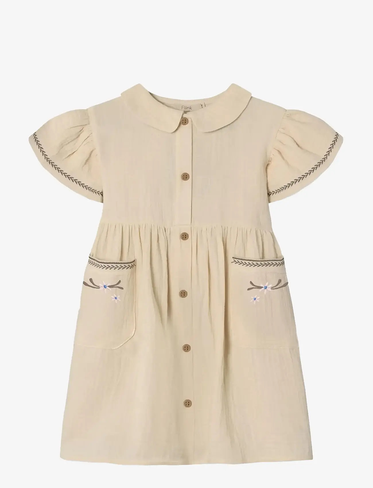 Fliink - AMOUR FLOWER DRESS - short-sleeved baby dresses - cream - 1