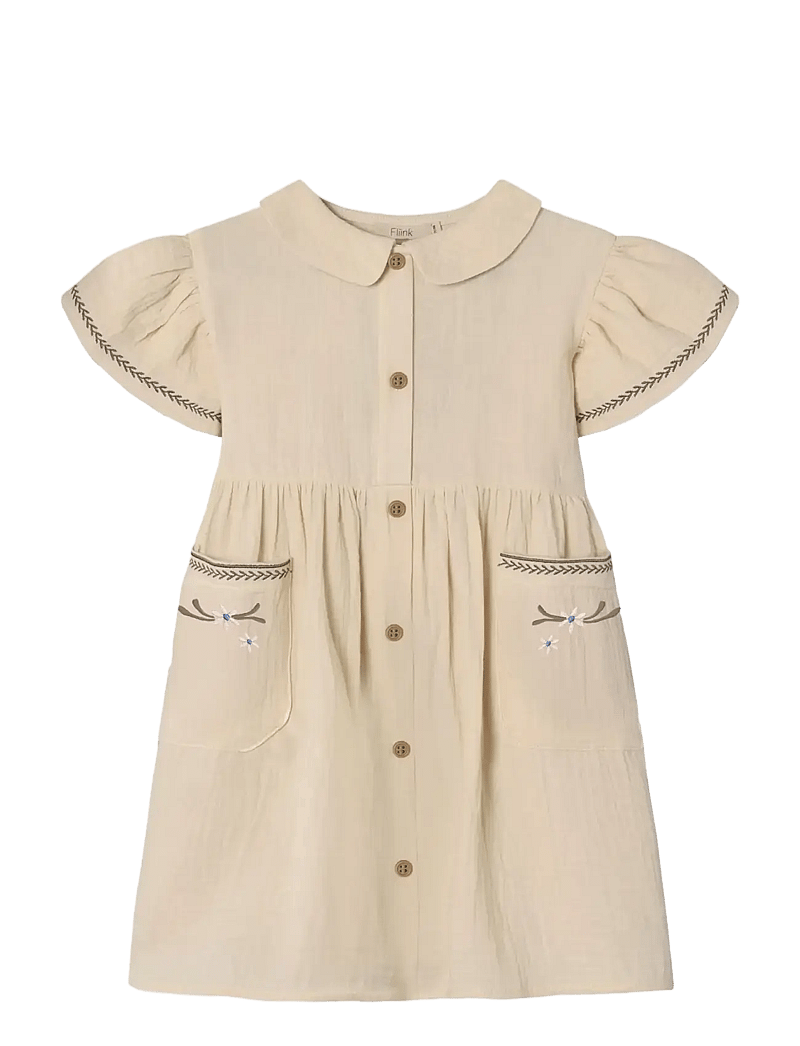 Fliink - AMOUR FLOWER DRESS - short-sleeved baby dresses - cream - 1
