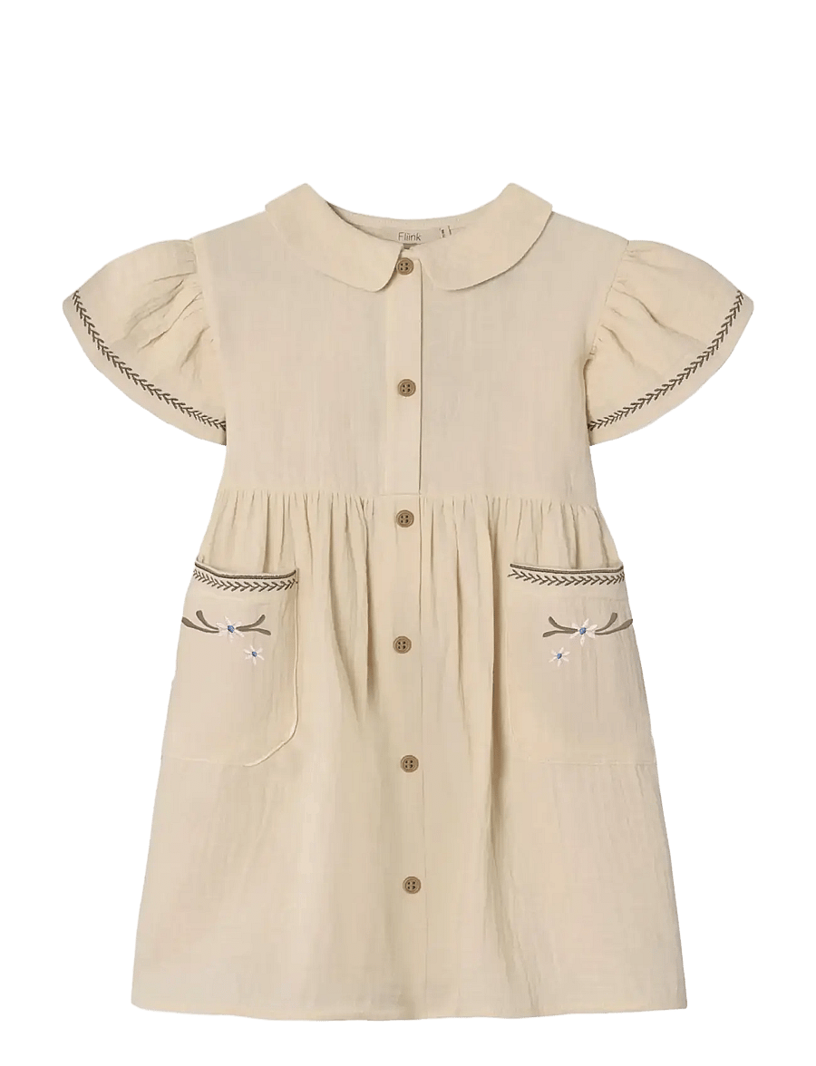 Fliink - AMOUR FLOWER DRESS - lühikeste varrukatega vabaaja kleidid - cream - 1