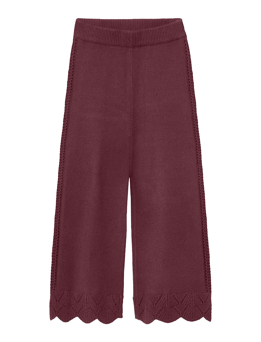 Fliink - ALILLY WIDE PANT - bukser - burgendy - 0