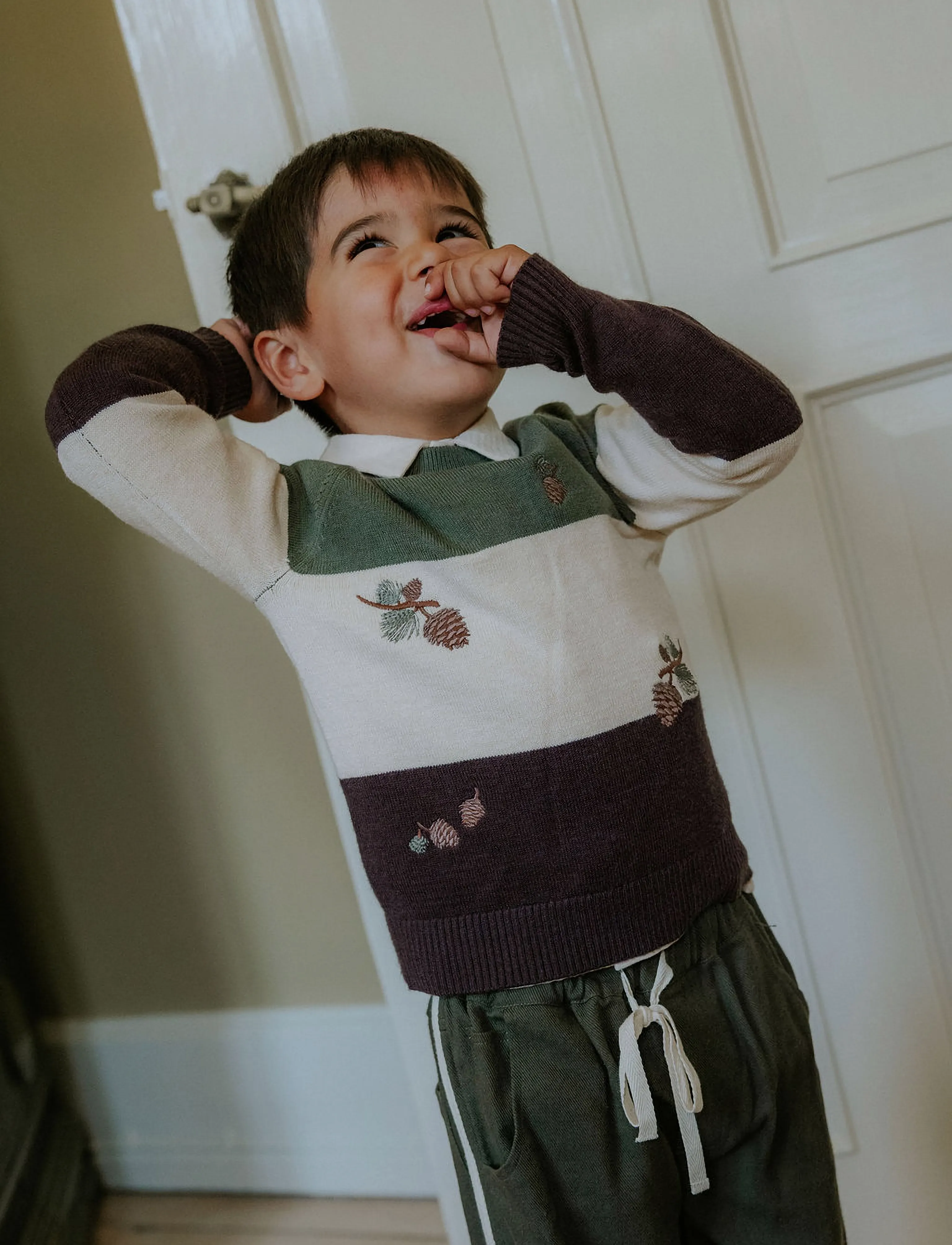 Fliink BENNA PINECONE PULLOVER - Pullover - BEETLE / SANDSHELL / COFFEE / khaki/green