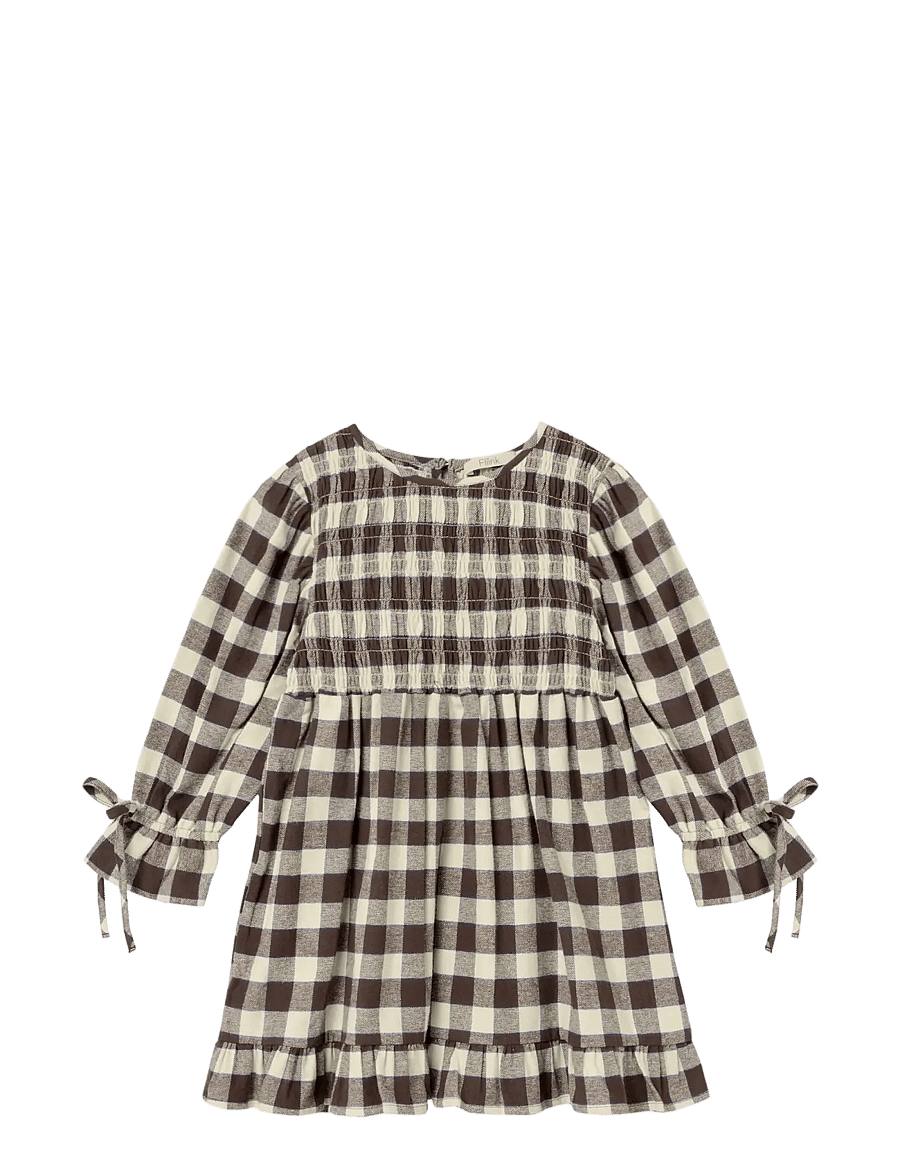Fliink - CODY LS DRESS - langærmede babykjoler - insignia check - 0