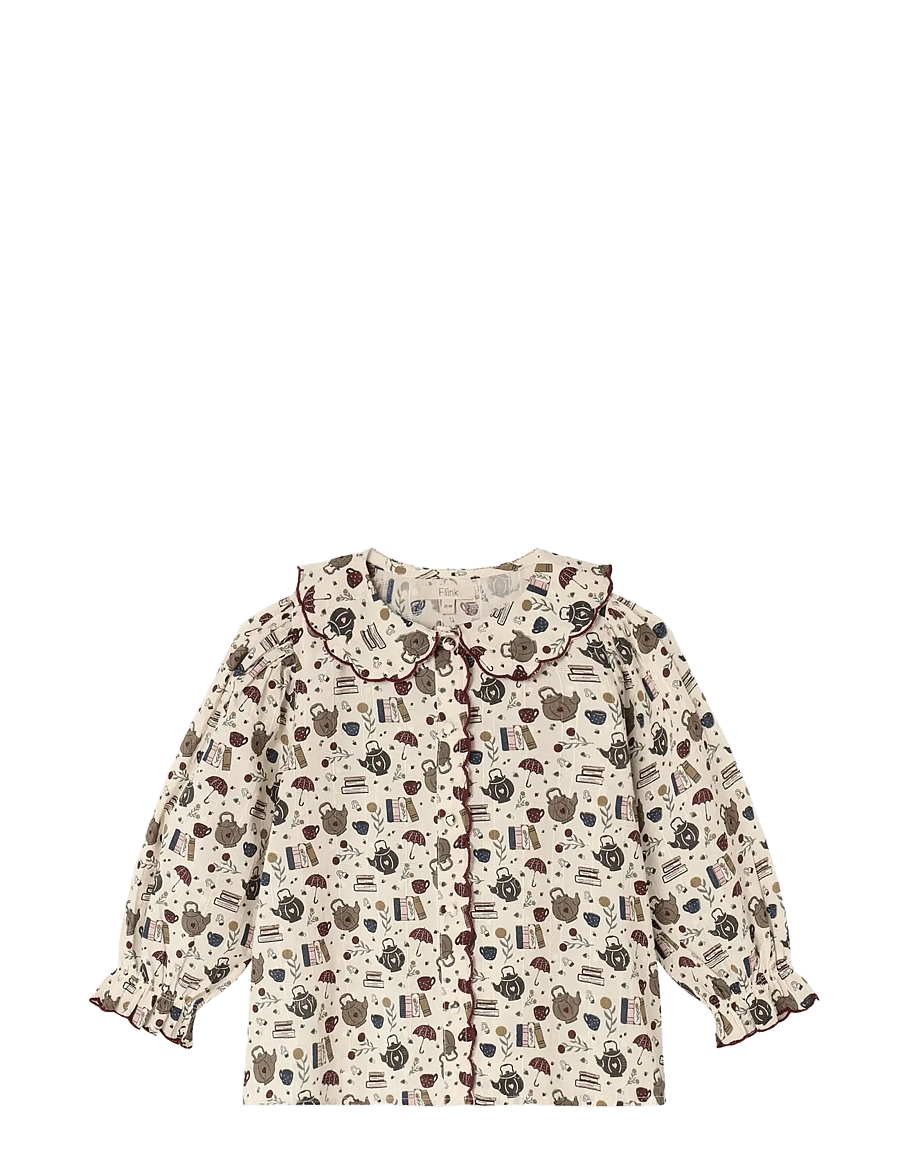 Fliink - COSY LS BLOUSE - bluser & tunikaer - sandshell aop - 1