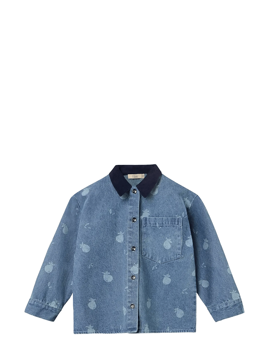 Fliink - DON DENIM SHIRT - langærmede skjorter - medium blue aop - 1