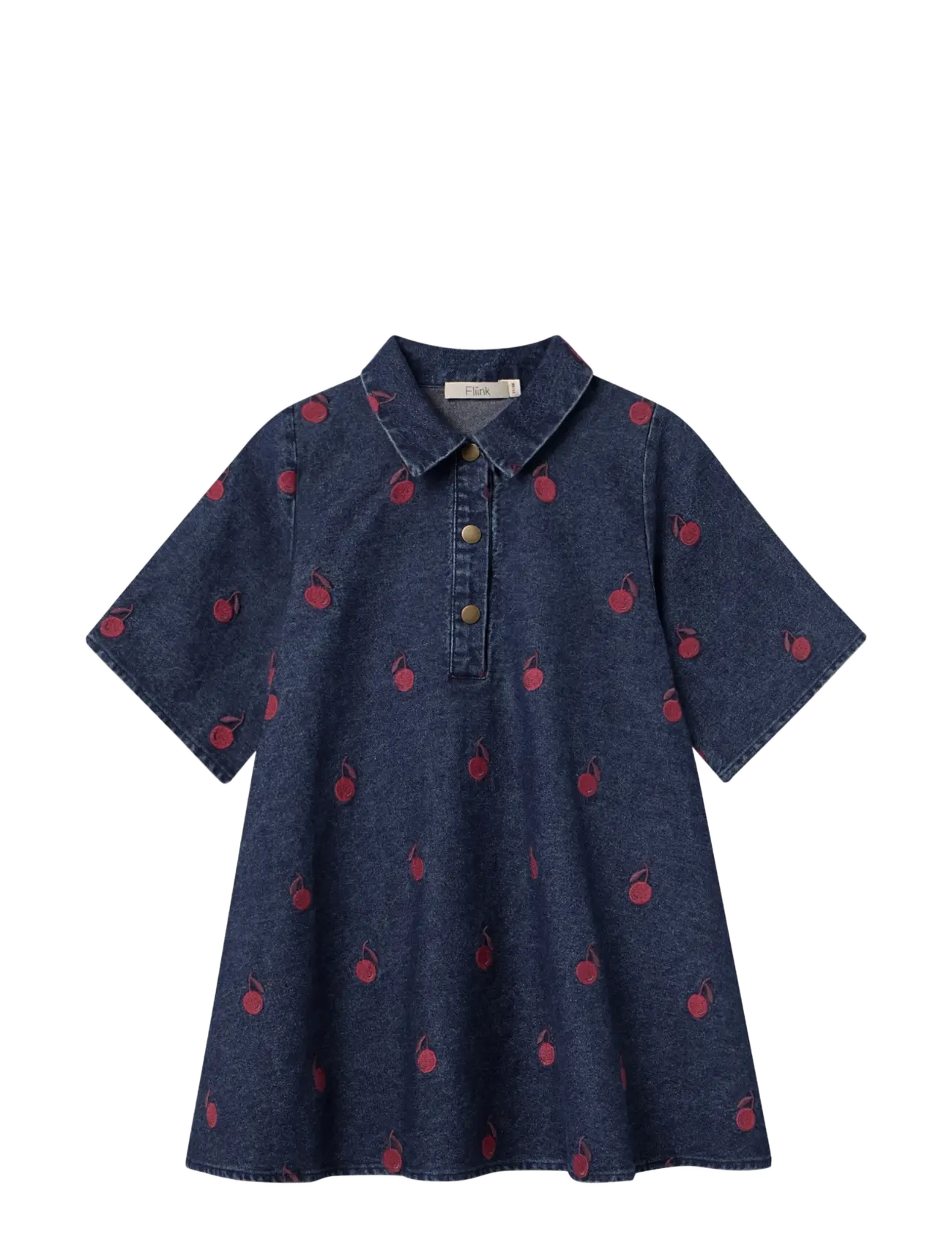 Fliink DONNA EMBR SHIRT DRESS - Nach Größe einkaufen - DARK DENIM BLUE / navy