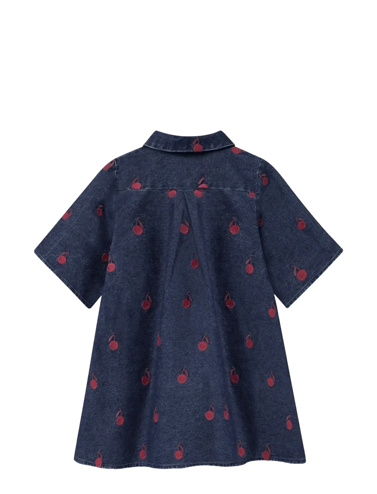 Fliink - DONNA EMBR SHIRT DRESS - kurzärmelige freizeitkleider - dark denim blue - 2