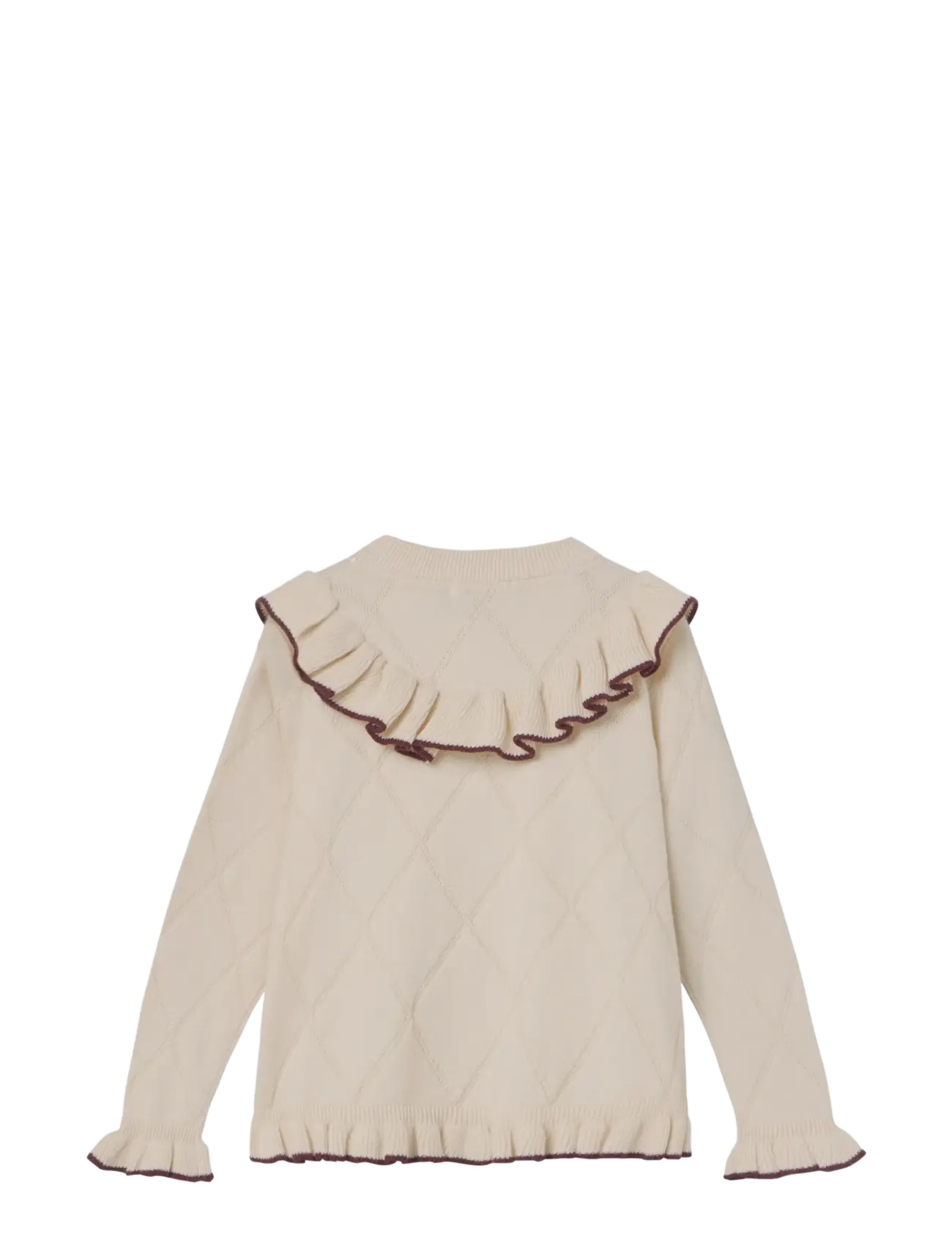 Fliink - NOVA EMBR. RUFFLE CARDIGAN - sandshell - 2