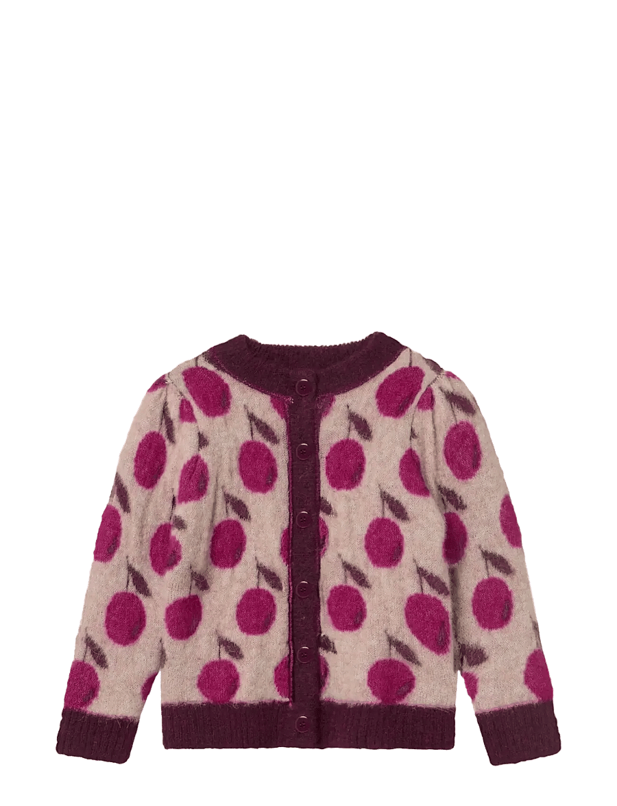 Fliink - STAR ALPACA BERRY CARDIGAN - smoke rose / red bud - 1