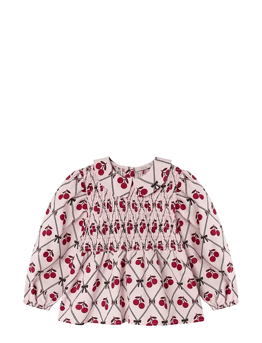 Fliink - WINTER GLITTER BERRY BLOUSE - rose smoke aop - 0