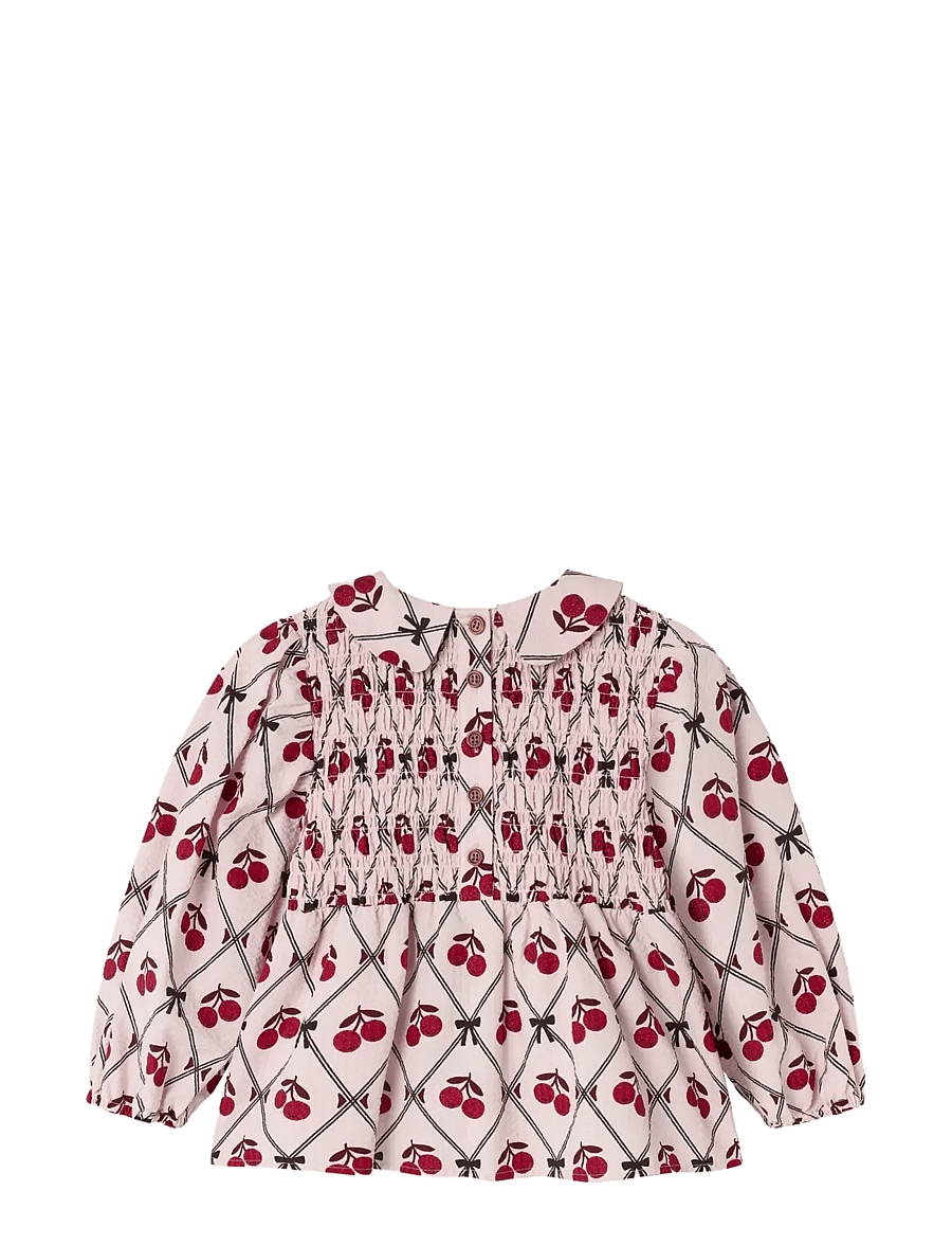 Fliink - WINTER GLITTER BERRY BLOUSE - rose smoke aop - 1