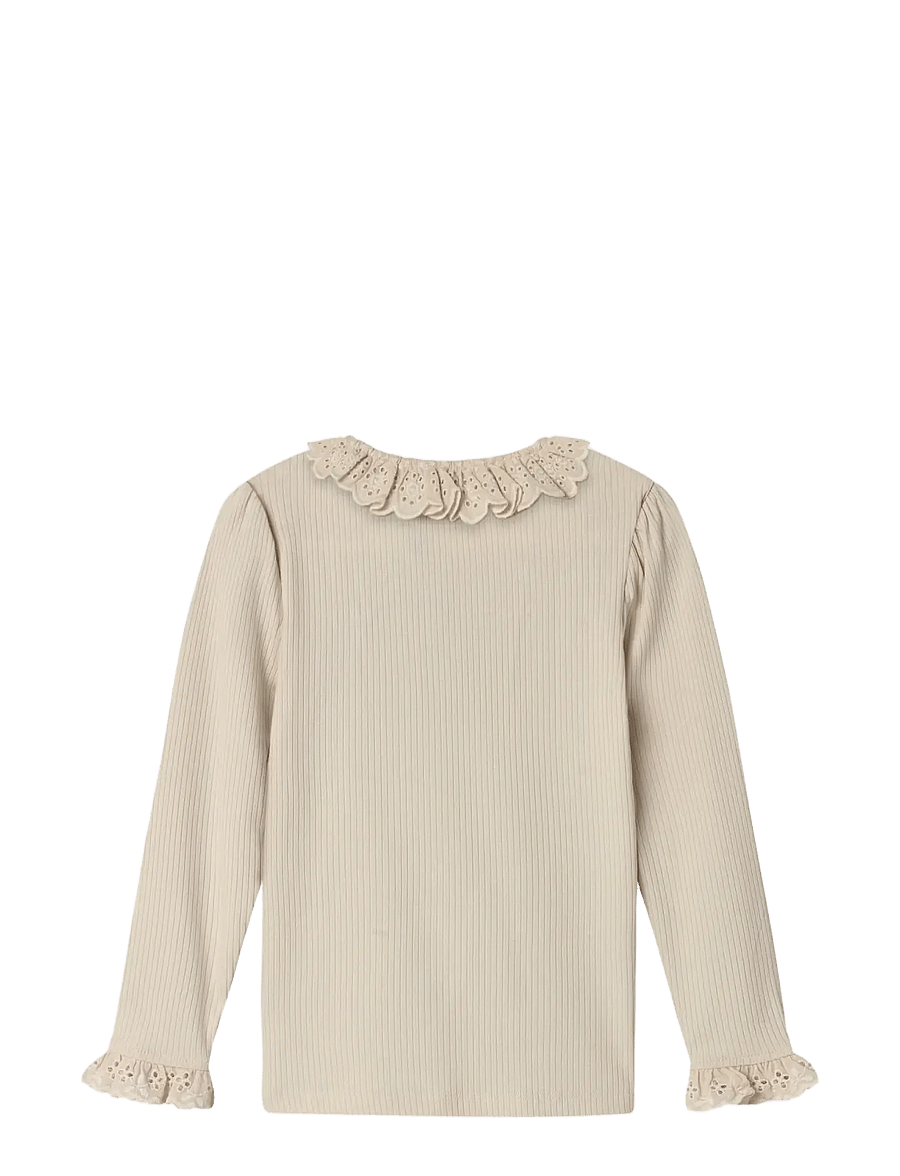 Fliink - KENNA LACE LS BLOUSE - bluser & tunikaer - sandshell - 1