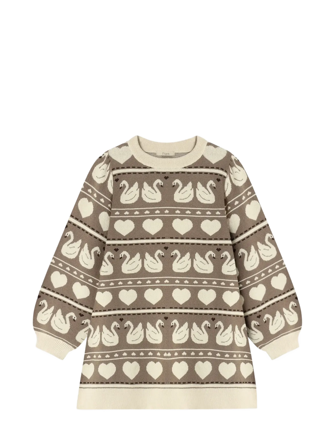 Fliink LOVELY MULTI LS DRESS - Kleider - SANDSHELL MULTI / beige