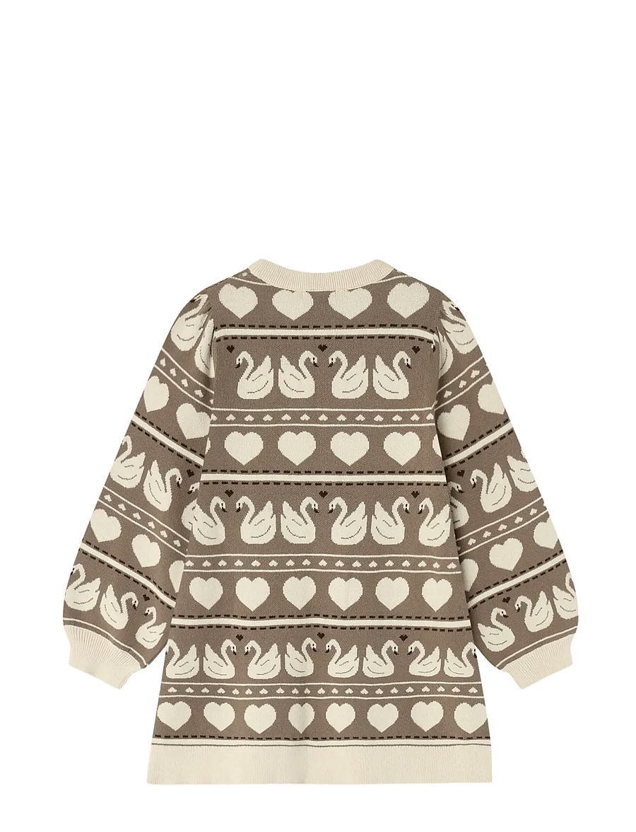 Fliink - LOVELY MULTI LS DRESS - pikkade varrukatega vabaajakleidid - sandshell multi - 1