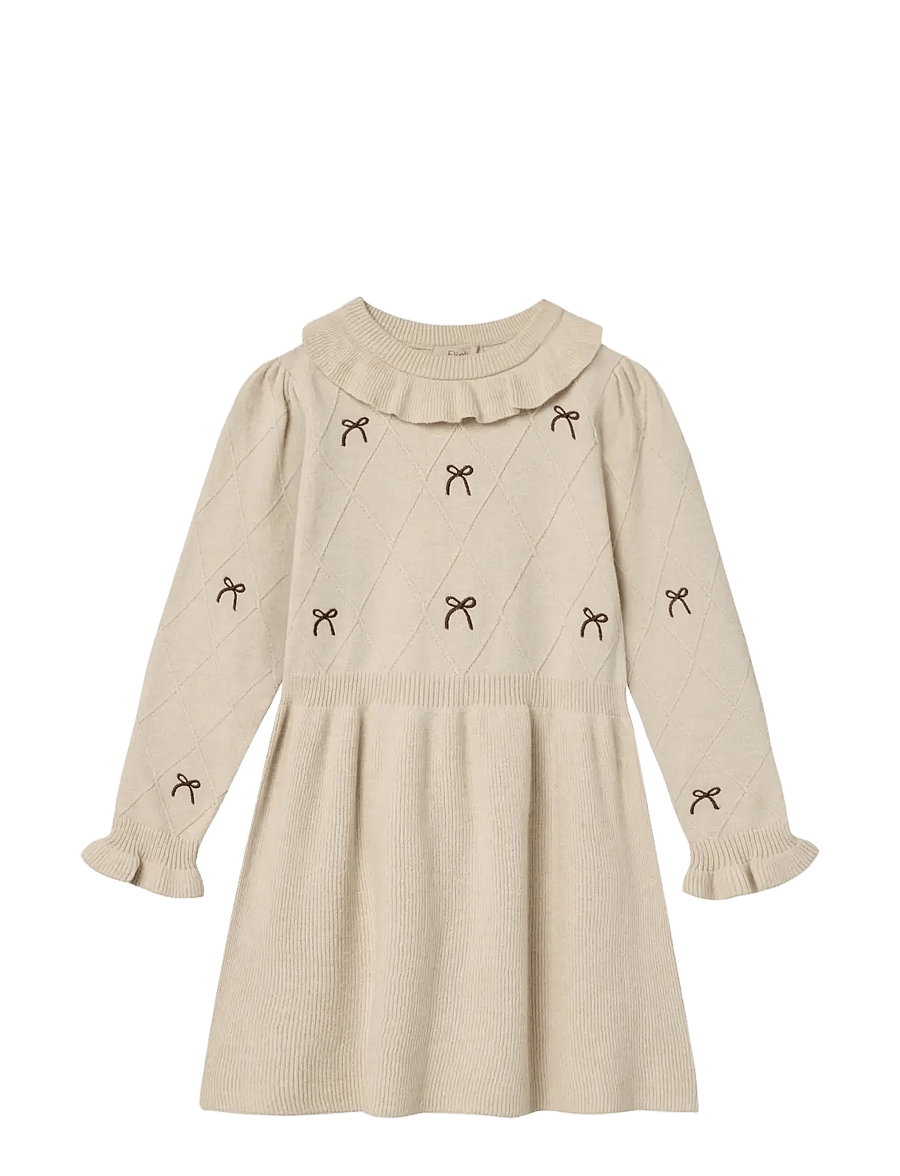 Fliink - ALON BOW DRESS - langærmede hverdagskjoler - sandshell - 0