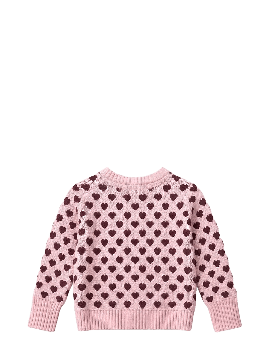 Fliink - JANIE CASHMERE HEART PULLOVER - trøjer - smoke rose / burgendy - 2
