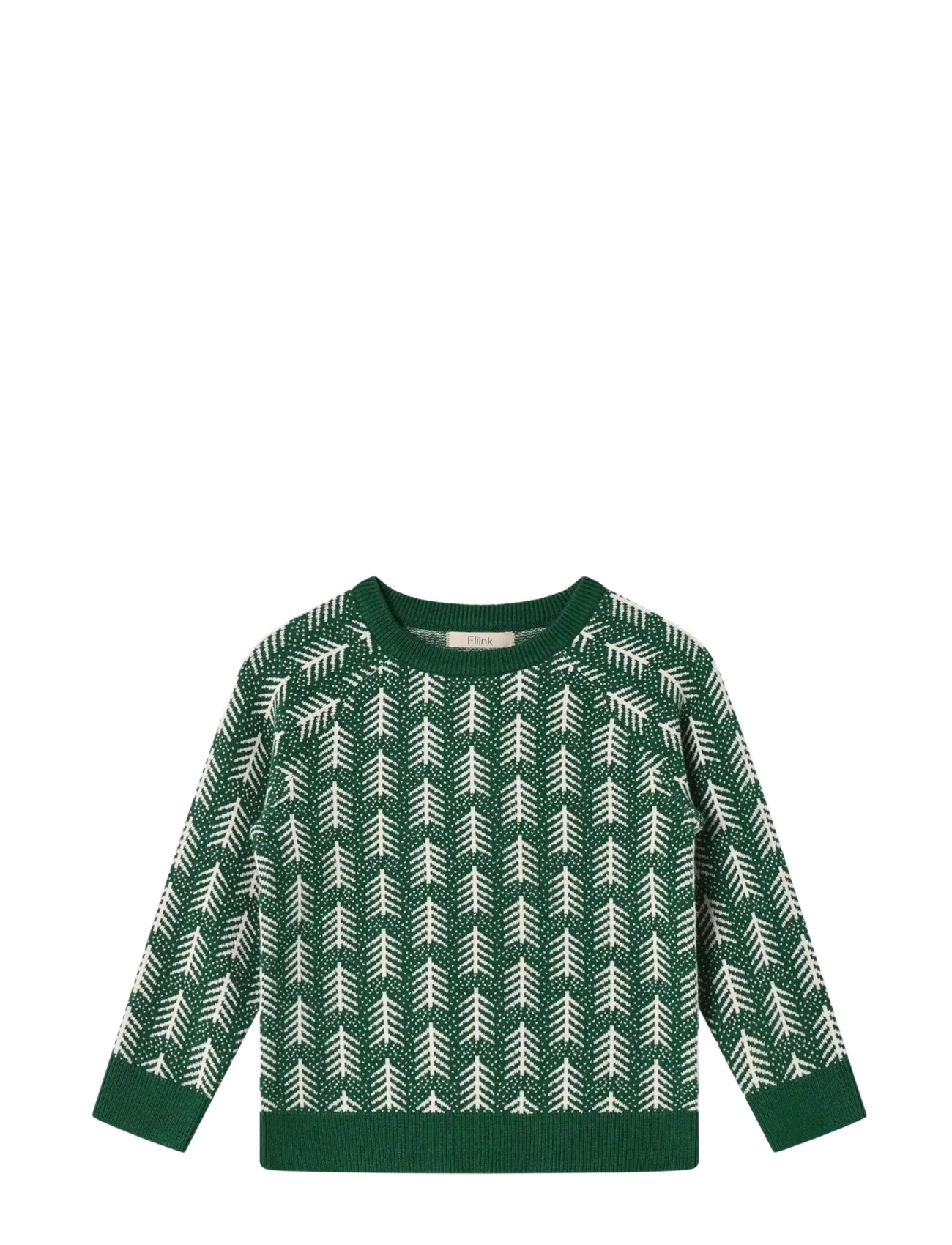 Fliink Benna Tree Pullover, 5 Y, Green, Strik > Pullovere, Børn