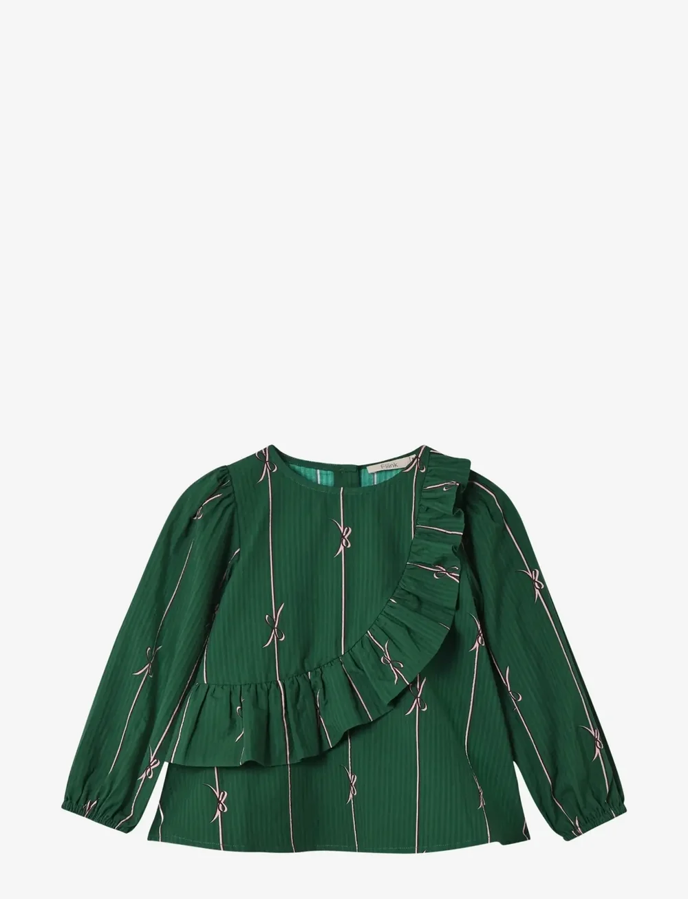 Fliink - BOWIE LS BLOUSE - blūzes un tunikas - hunter green bow aop - 0
