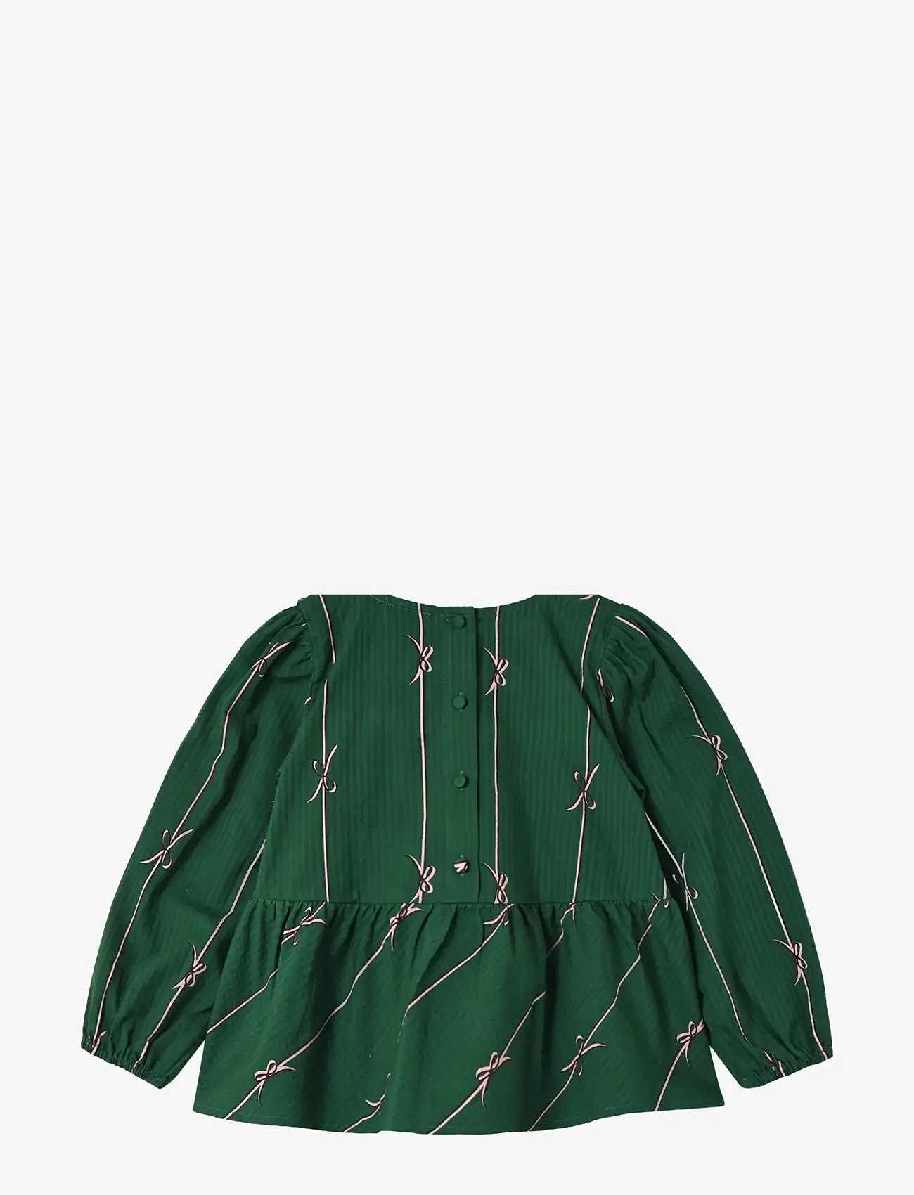 Fliink - BOWIE LS BLOUSE - blusen & tuniken - hunter green bow aop - 1