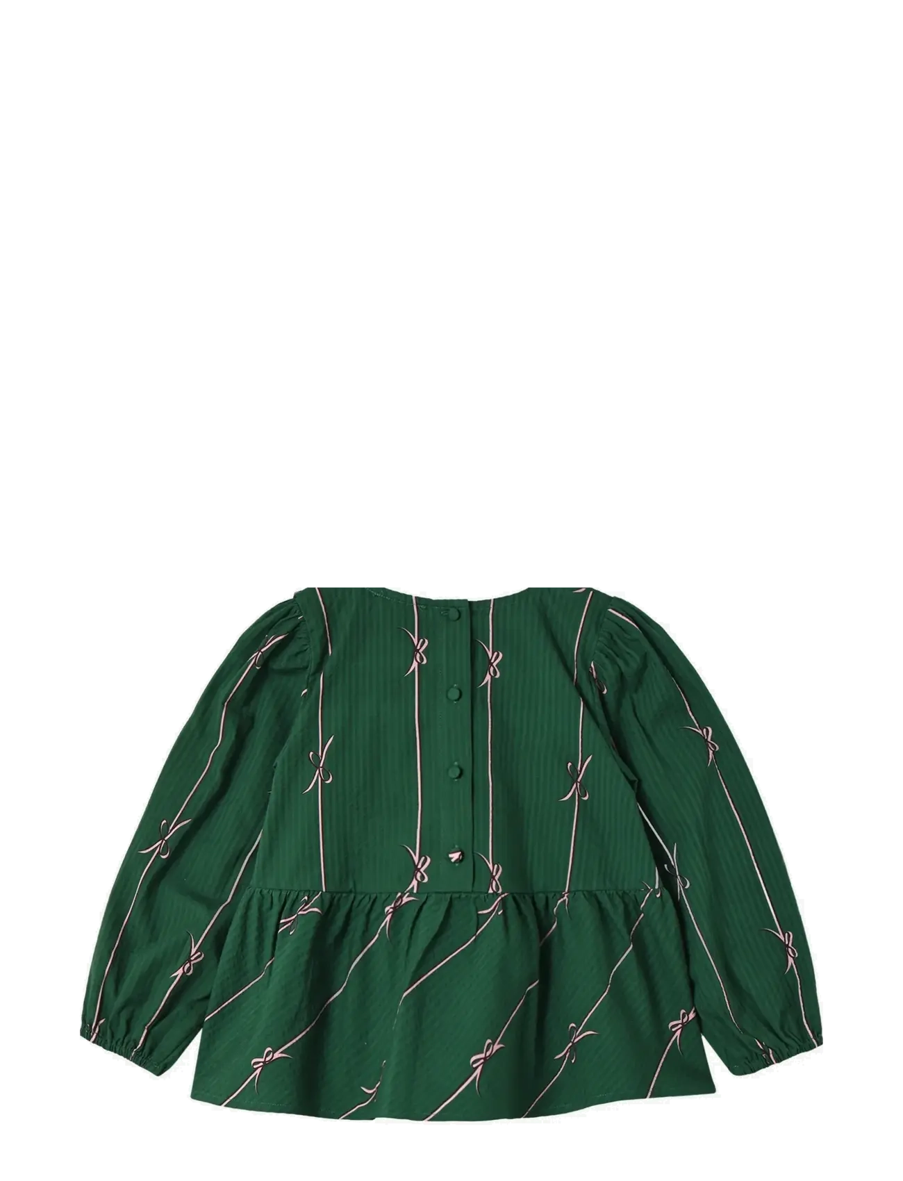 Fliink - BOWIE LS BLOUSE - sommerschnäppchen - hunter green bow aop - 1