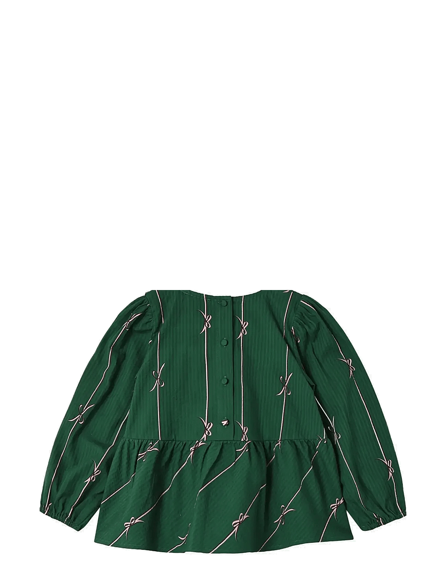 Fliink - BOWIE LS BLOUSE - blusen & tuniken - hunter green bow aop - 1