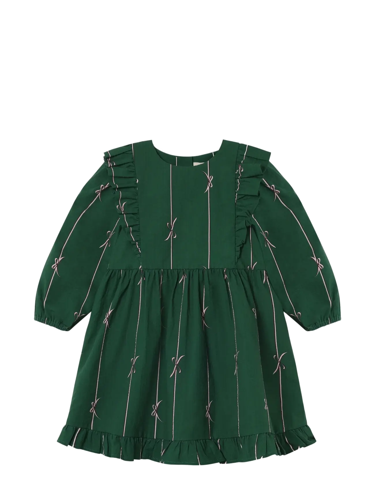 Fliink Bowie Ls Dress, Børn, Langærmet Flæsekjole, Grøn, Str: 104