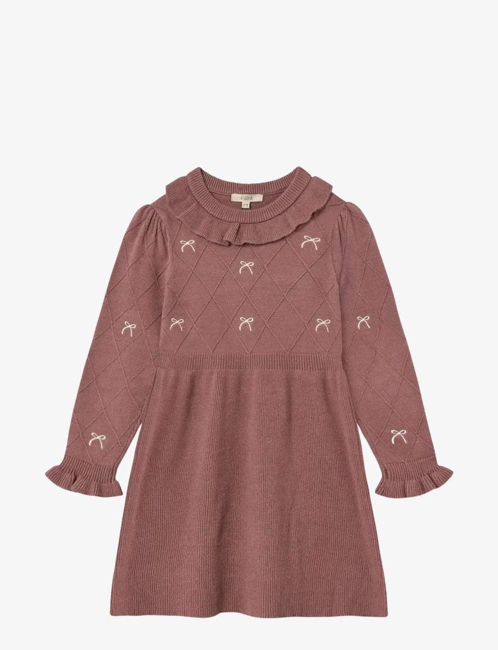 Fliink - ALON BOW DRESS - pikkade varrukatega vabaaja kleidid - ash rose - 0