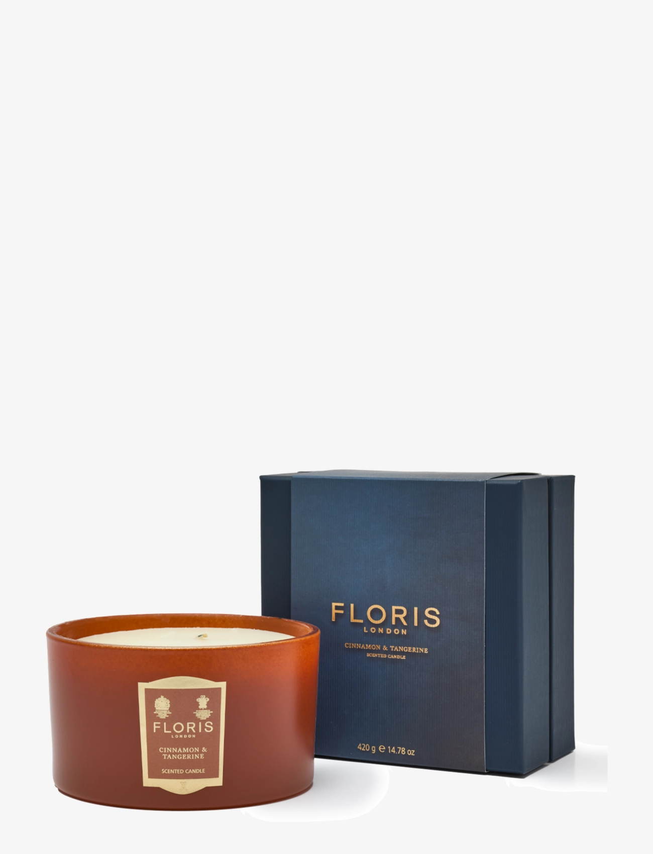 Floris Floris London Cinnamon & Tangerine Deluxe Three Wick Candle - Rumsdoft - WHITE / clear