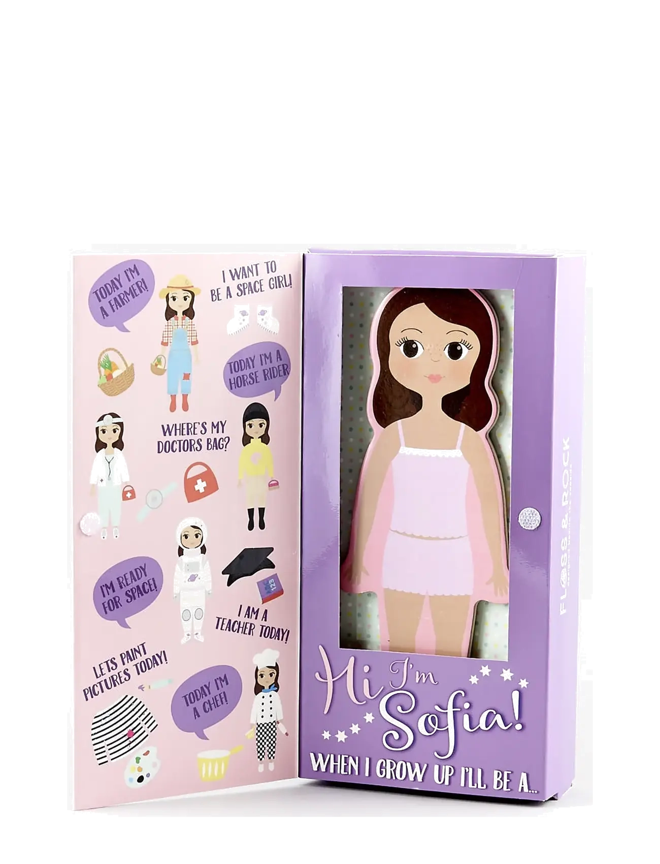 Floss & Rock Sophia Magnetic Dress up Character - Spielzeug 3-5 Jahre - PINK / pink/rose