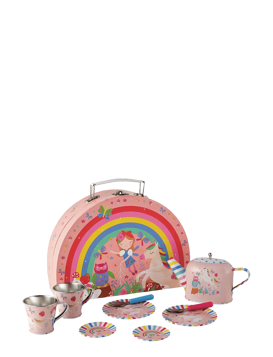 Floss & Rock - Rainbow Fairy Tin Tea Set is Semi Circle Foiled Case - rainbow - 0