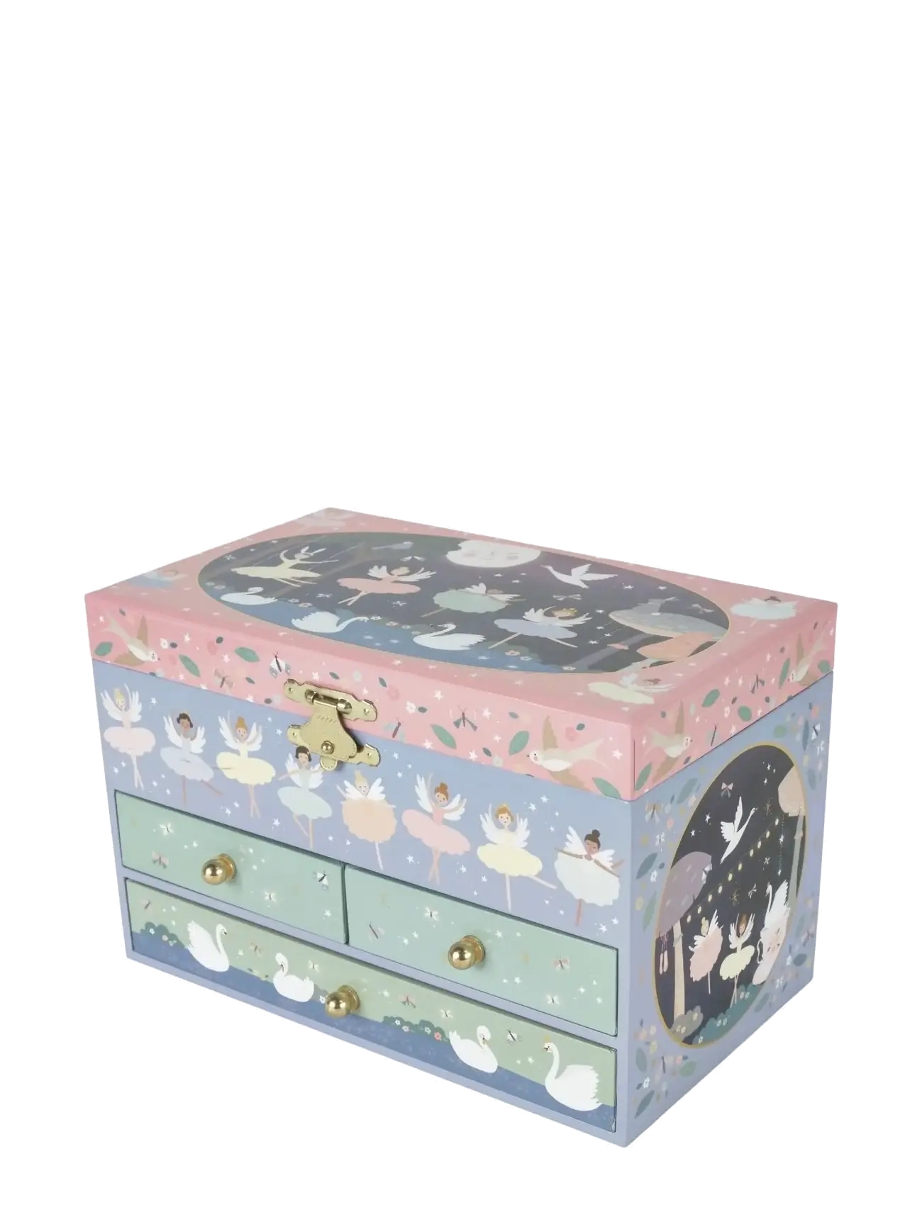 Floss & Rock Enchanted 3 Drawer Jewellery Box, Damen, Ballerina Schmuckkästchen, Lila, Gr.18X13X11