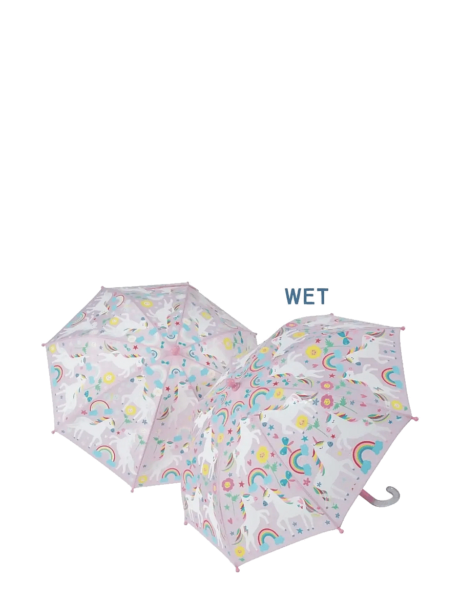Floss & Rock - Rainbow Unicorn Colour Changing Umbrella - vihmavarjud - rainbow - 0