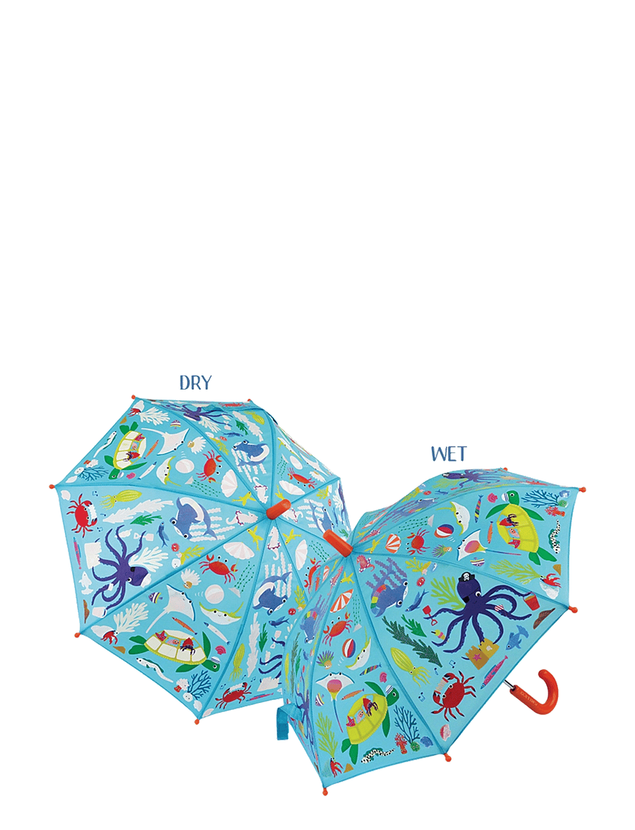 Floss & Rock - Ocean Colour Changing Umbrella - aksesuarai - blue - 1