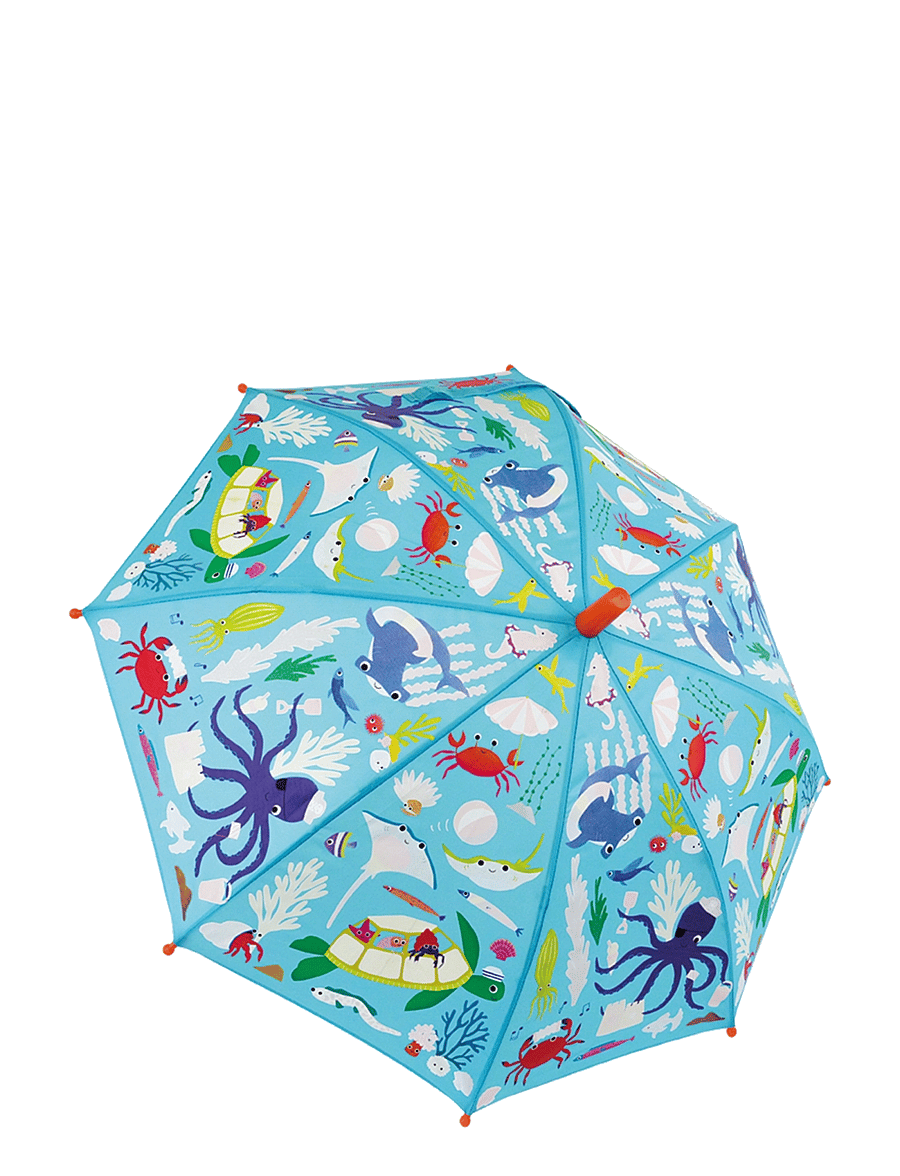 Floss & Rock - Ocean Colour Changing Umbrella - aksesuarai - blue - 2