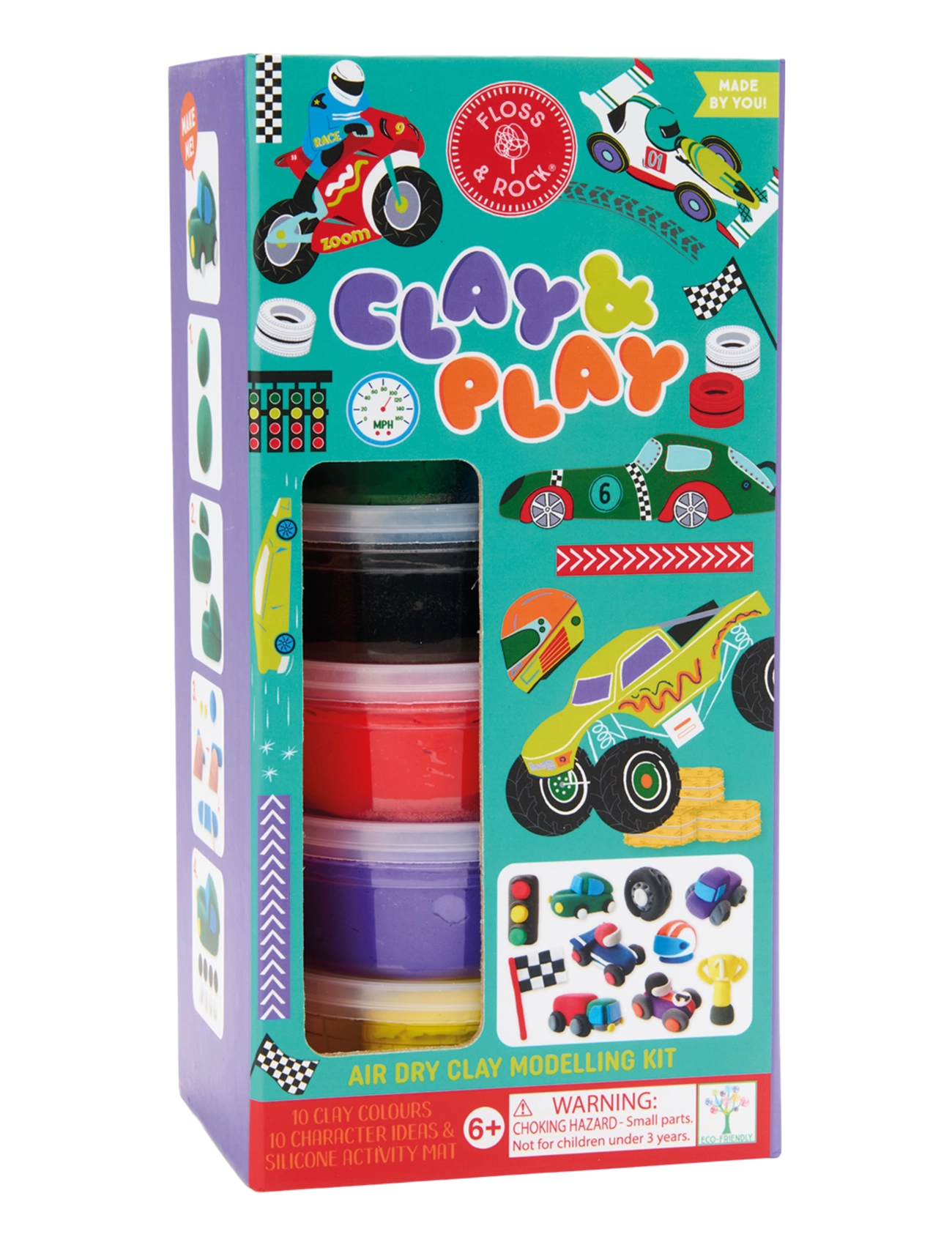 Floss & Rock Clay & Play - Cars - Hobbyartikler - RED / multi