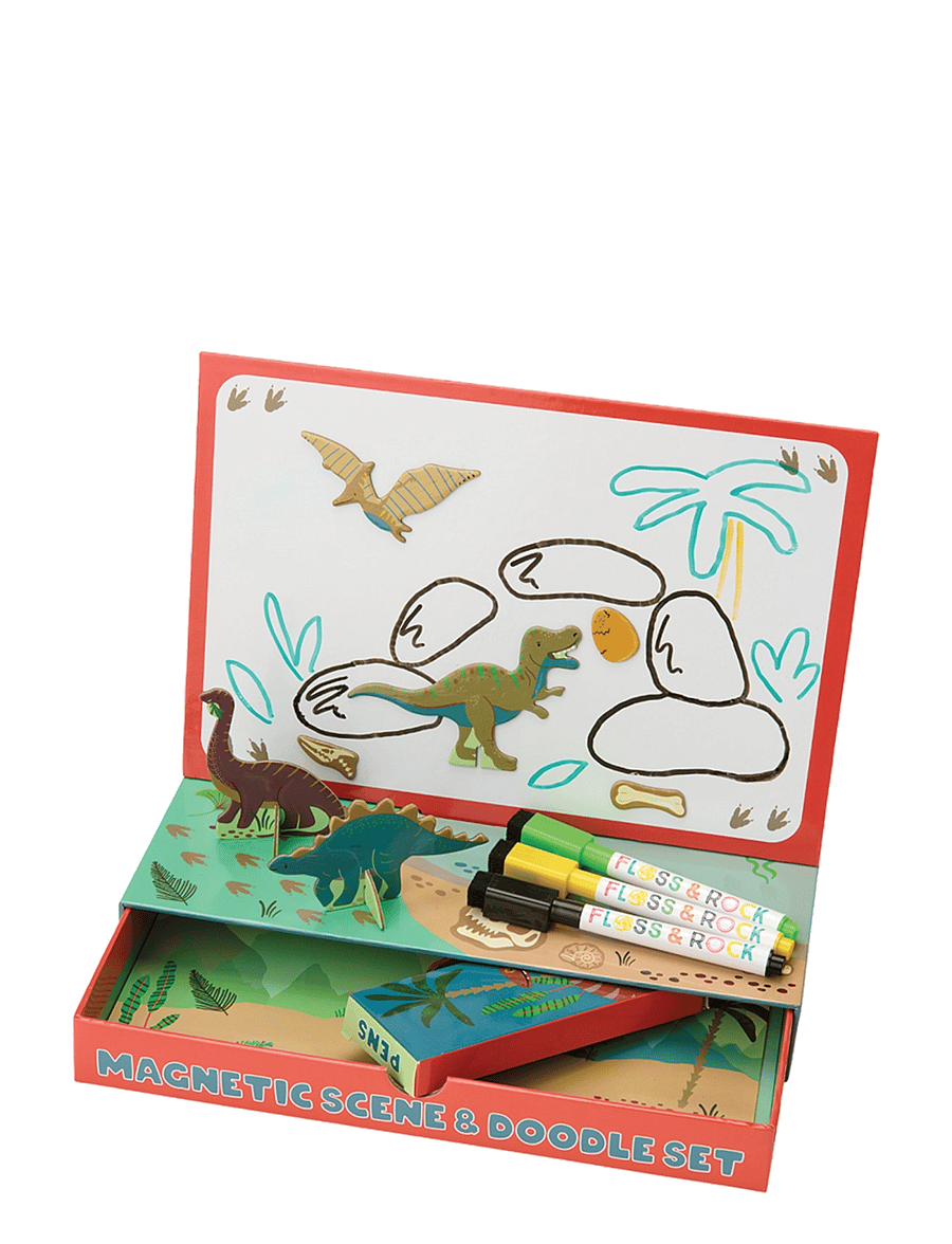 Floss & Rock - Magnetic Scene & Doodle Set - Dino - green - 1