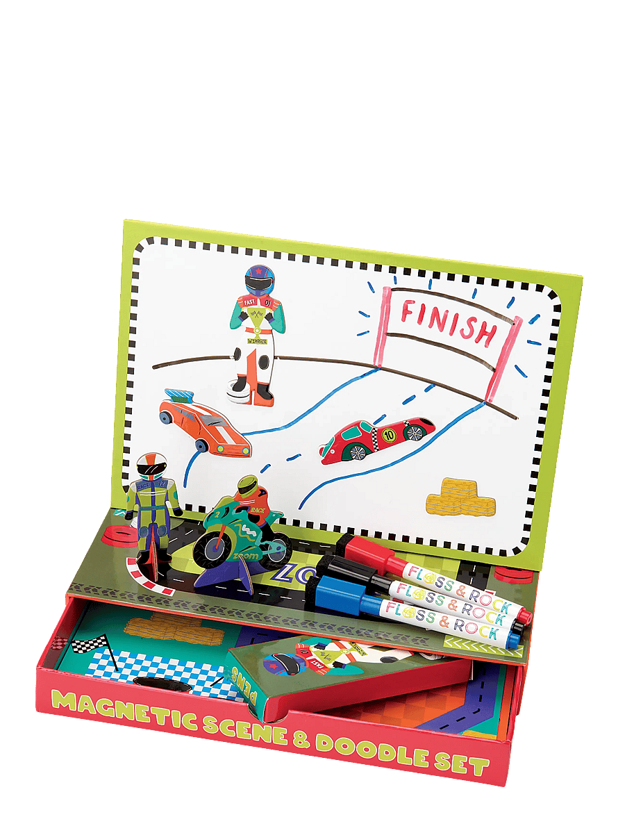 Floss & Rock - Magnetic Scene & Doodle Set - Cars - red - 0