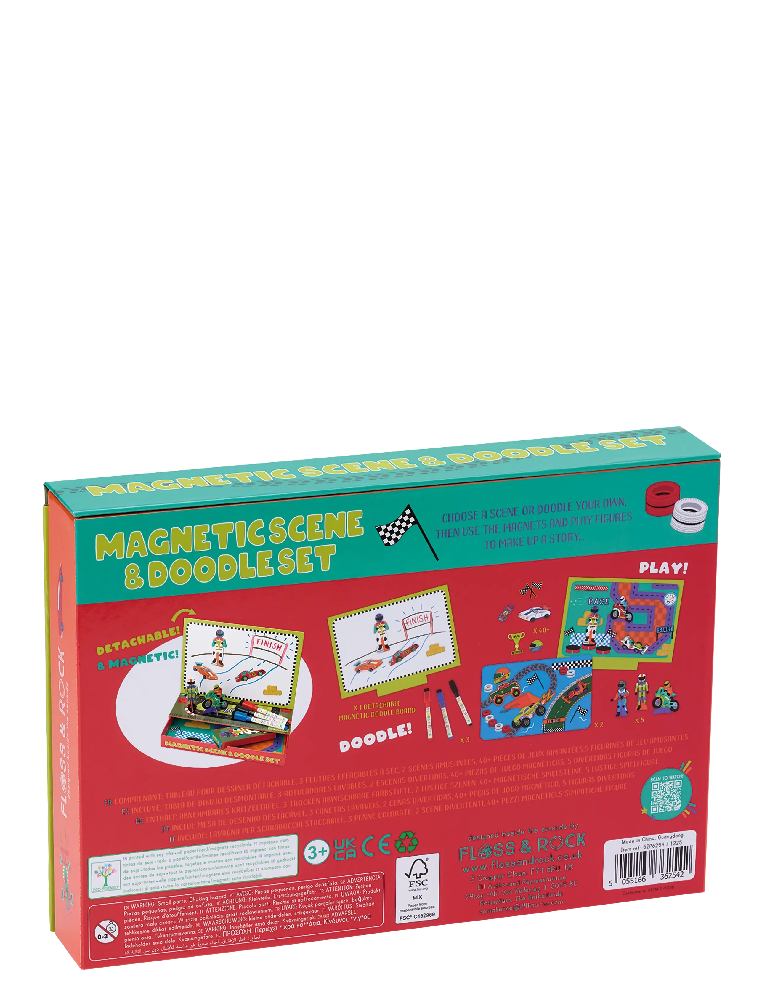 Floss & Rock - Magnetic Scene & Doodle Set - Cars - red - 1