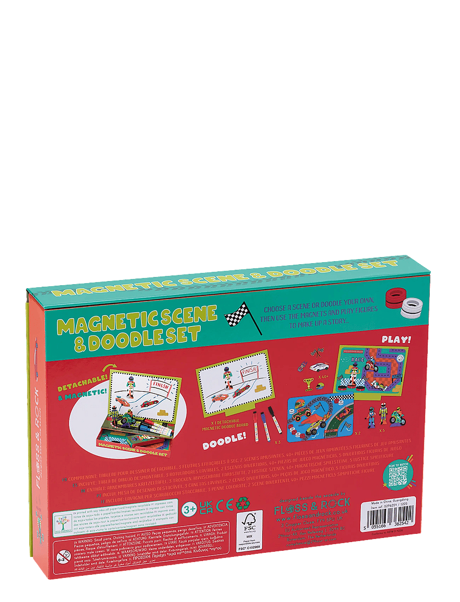 Floss & Rock - Magnetic Scene & Doodle Set - Cars - red - 1
