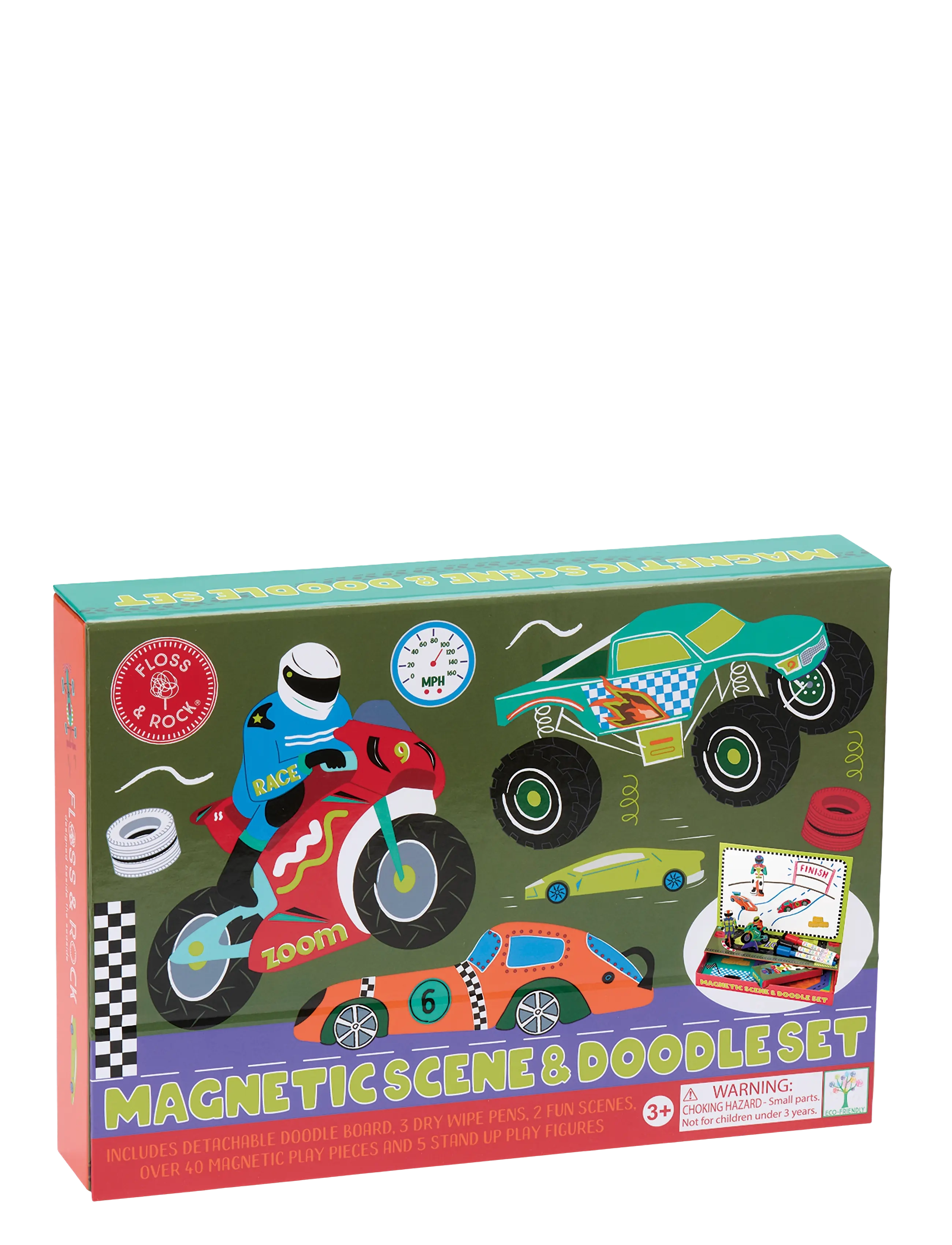 Floss & Rock - Magnetic Scene & Doodle Set - Cars - red - 2