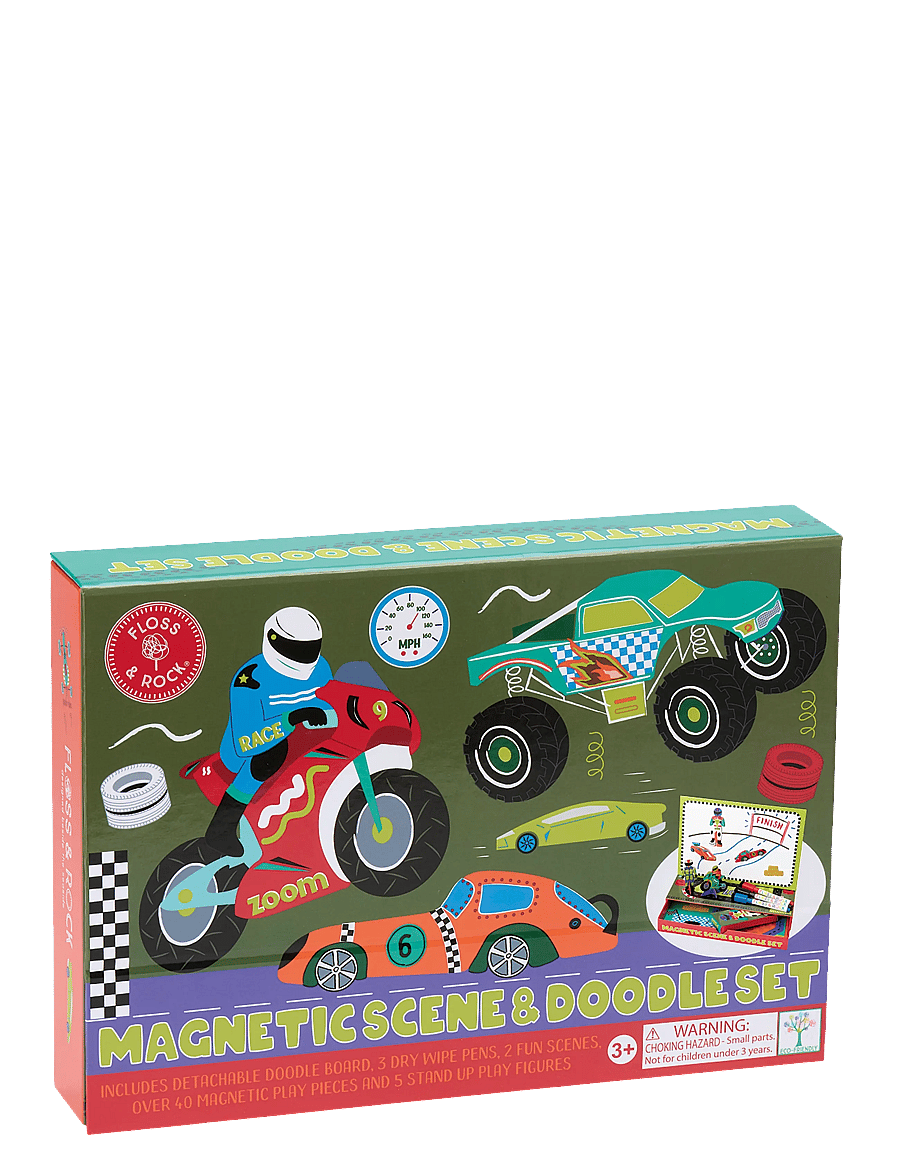 Floss & Rock - Magnetic Scene & Doodle Set - Cars - red - 2