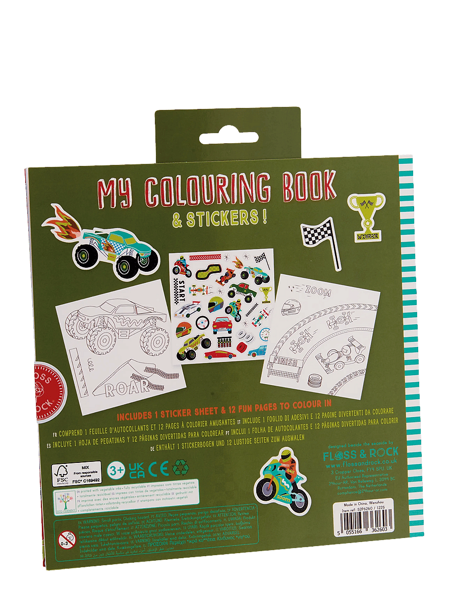 Floss & Rock - My Colouring Book - Cars - red - 1