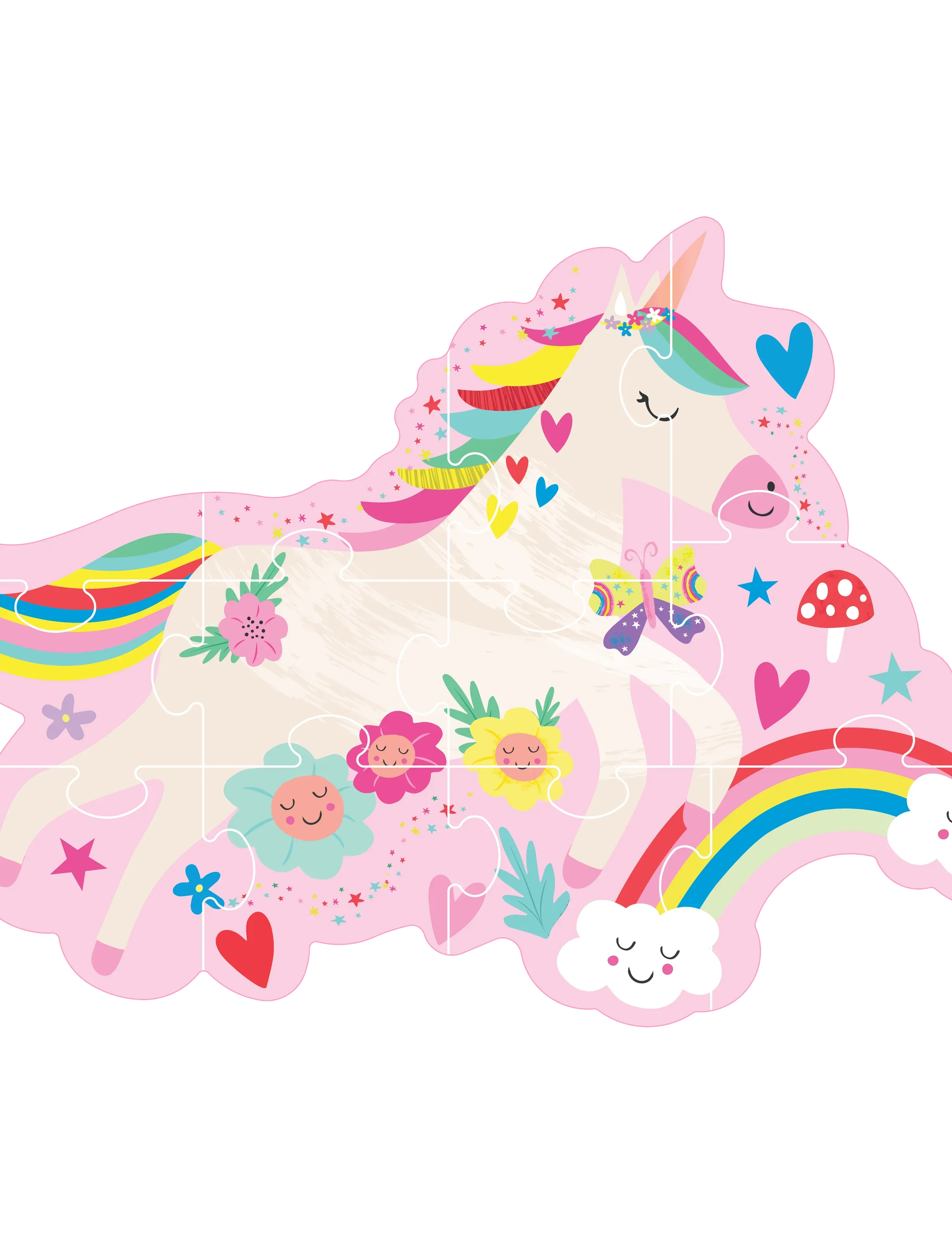 Floss & Rock - Shaped Puzzle 12 pcs. - Rainbow Fairy - classic puzzles - rainbow - 0