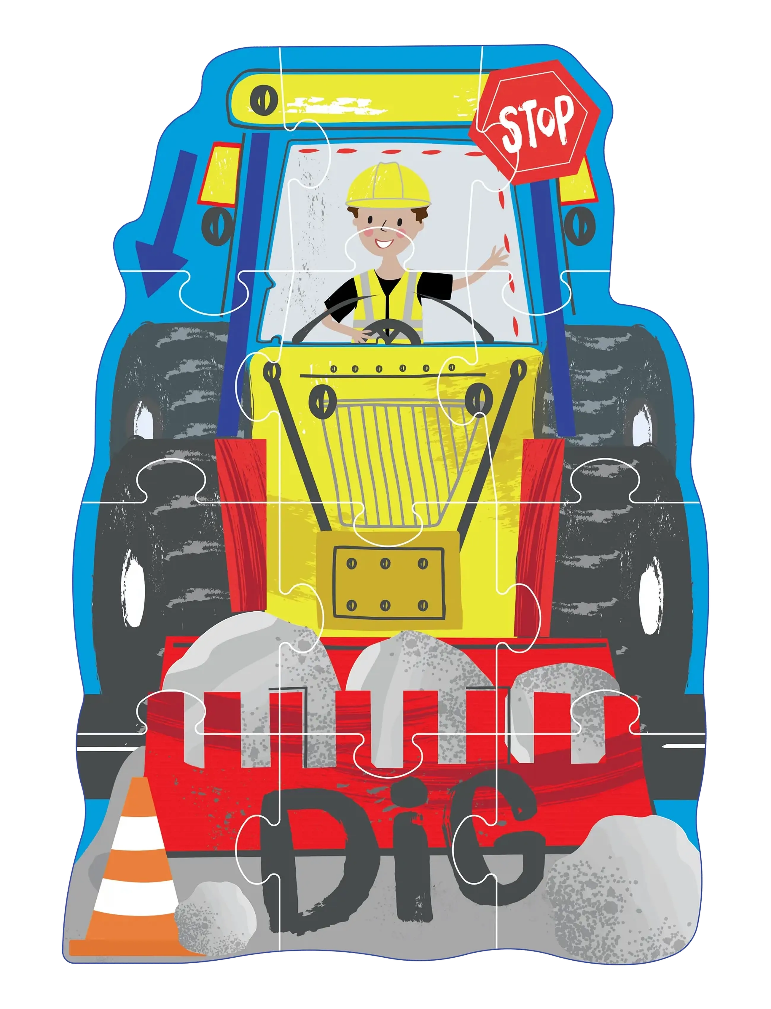 Floss & Rock - Shaped Puzzle 12 pcs. - Construction - classic puzzles - yellow - 0