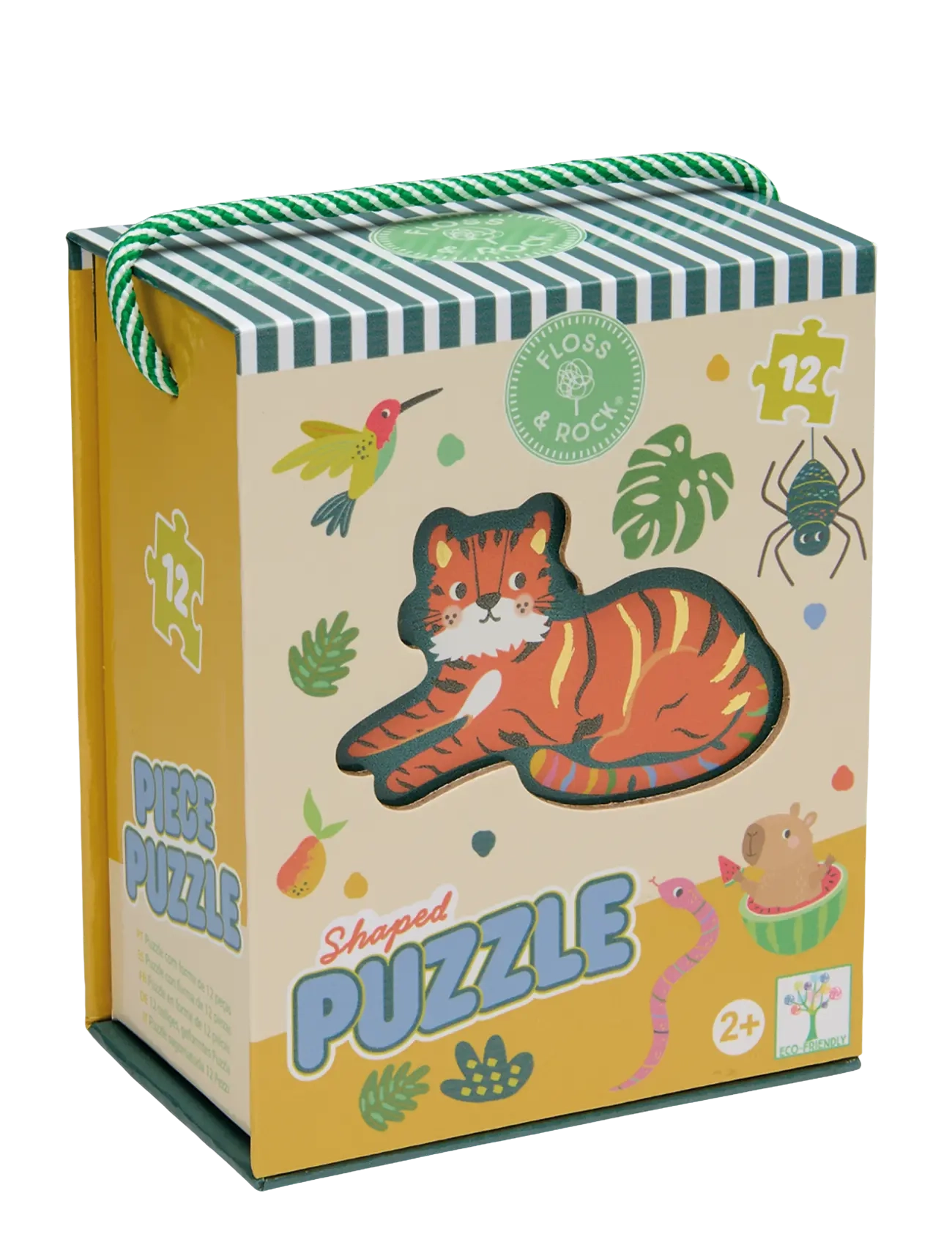 Floss & Rock Shaped Puzzle 12 pcs. - Jungle - Classic puzzles - GREEN / yellow