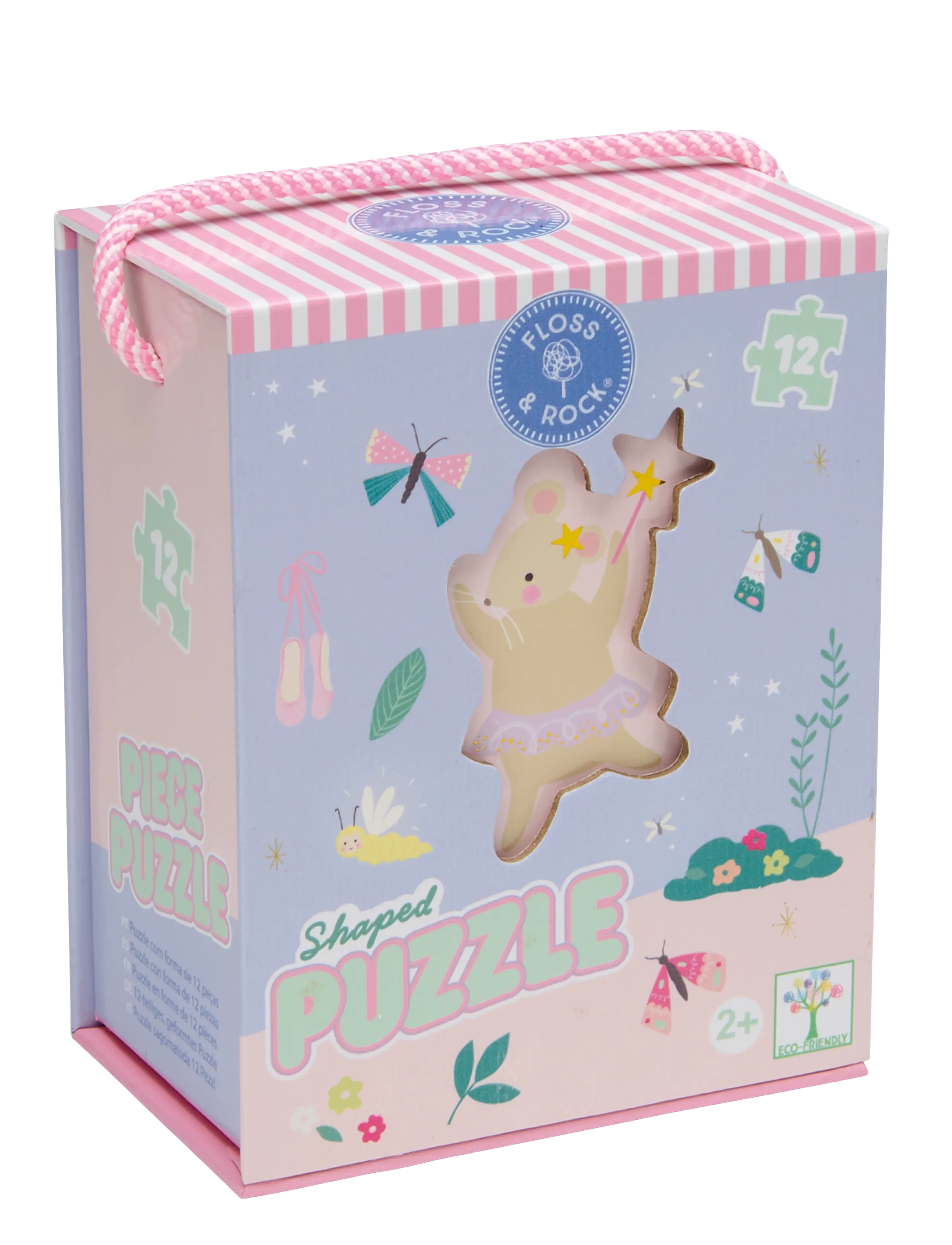 Floss & Rock Shaped Puzzle 12 Pcs. Enchanted, Kinder,,,Lila Gr.20X15X5