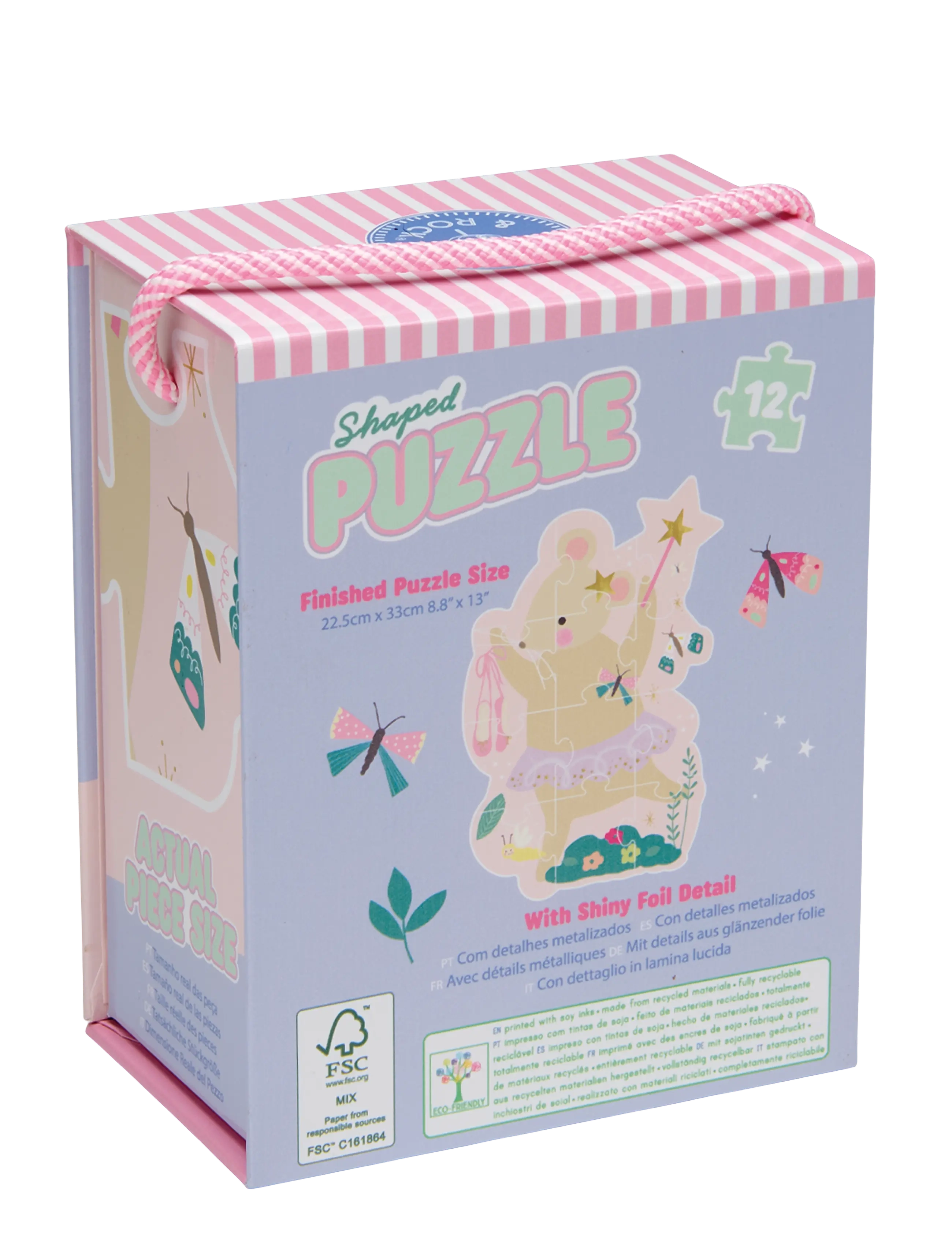 Floss & Rock - Shaped Puzzle 12 pcs. - Enchanted - klassiske puslespil - purple - 1